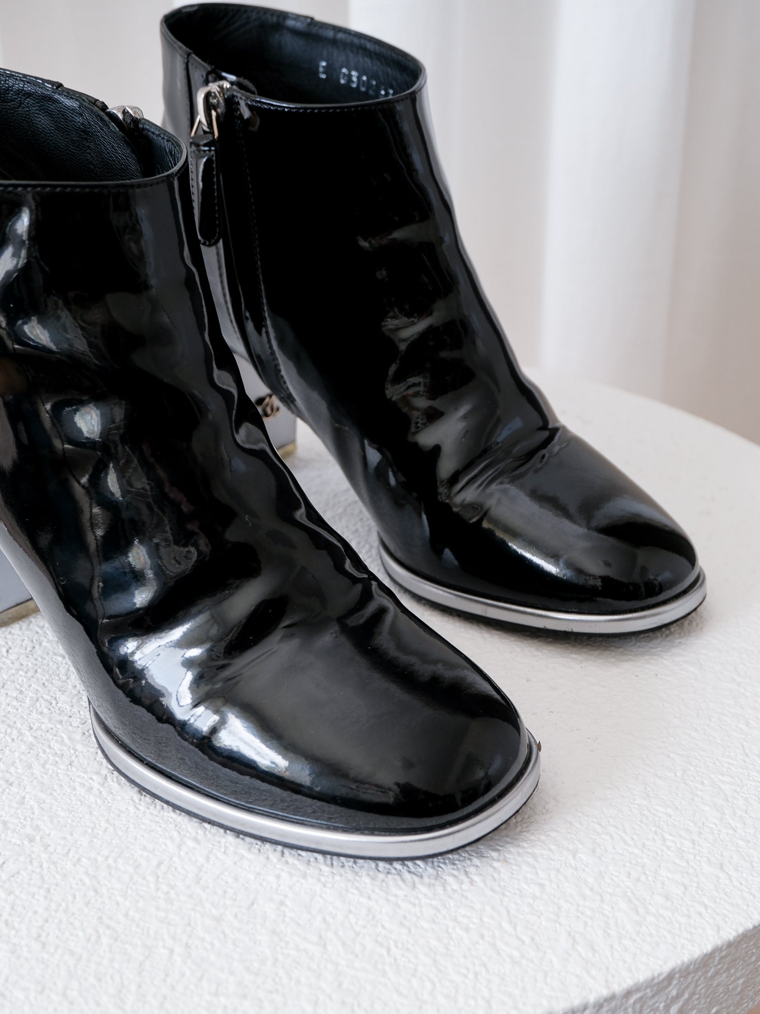 AW14 Patent Leather Heeled Ankle Boots, Size 36C