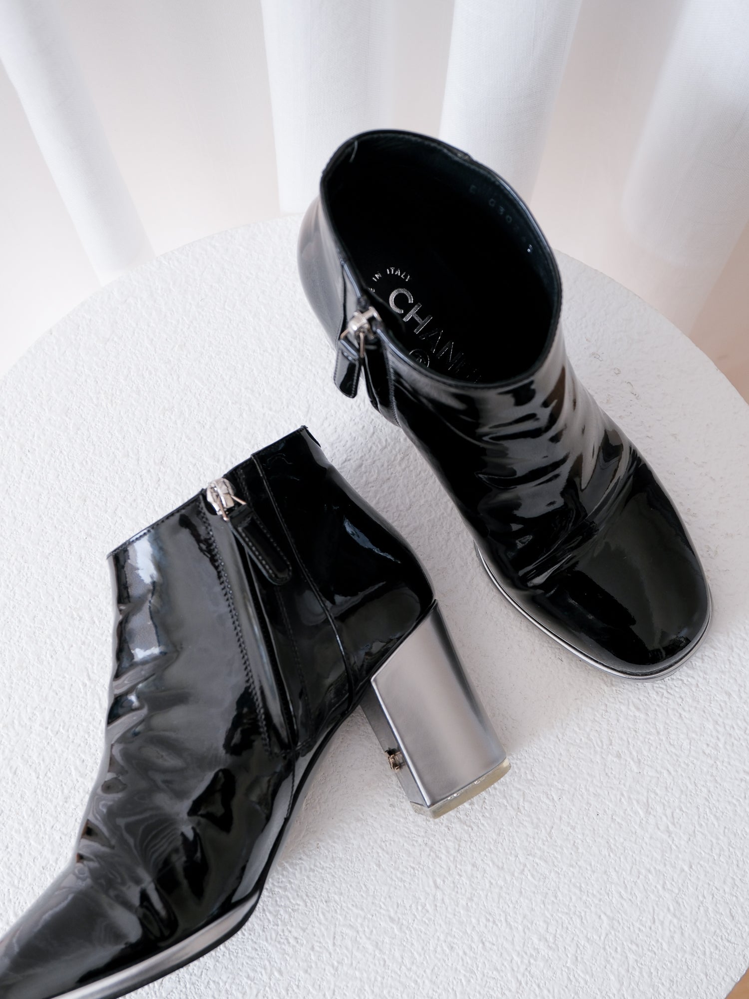 AW14 Patent Leather Heeled Ankle Boots, Size 36C