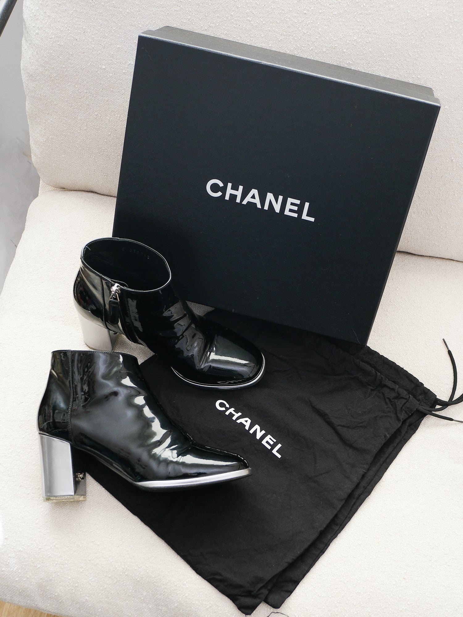 AW14 Patent Leather Heeled Ankle Boots, Size 36C