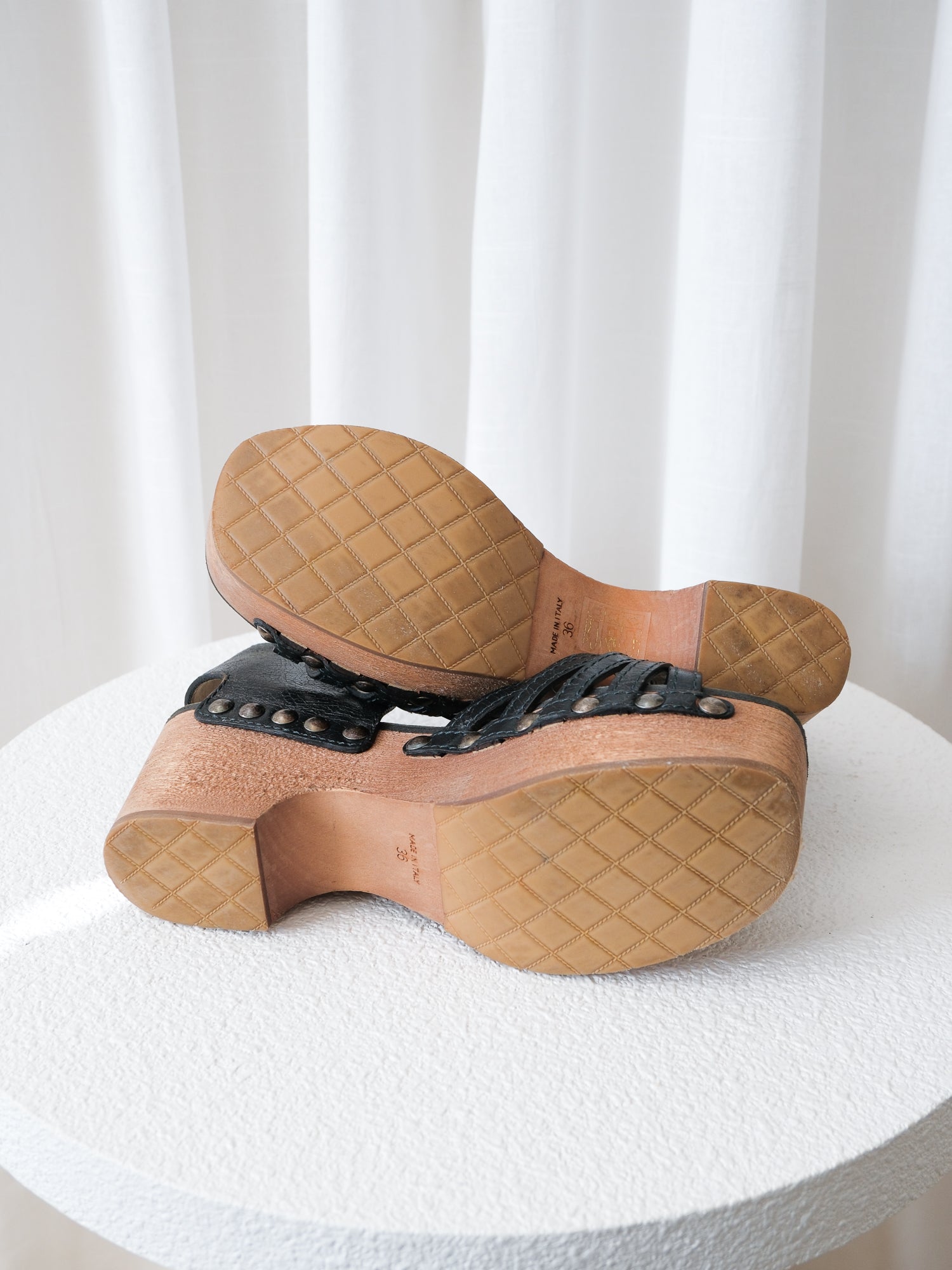 AW14 Strappy Platform Clog Sandals, Size 36