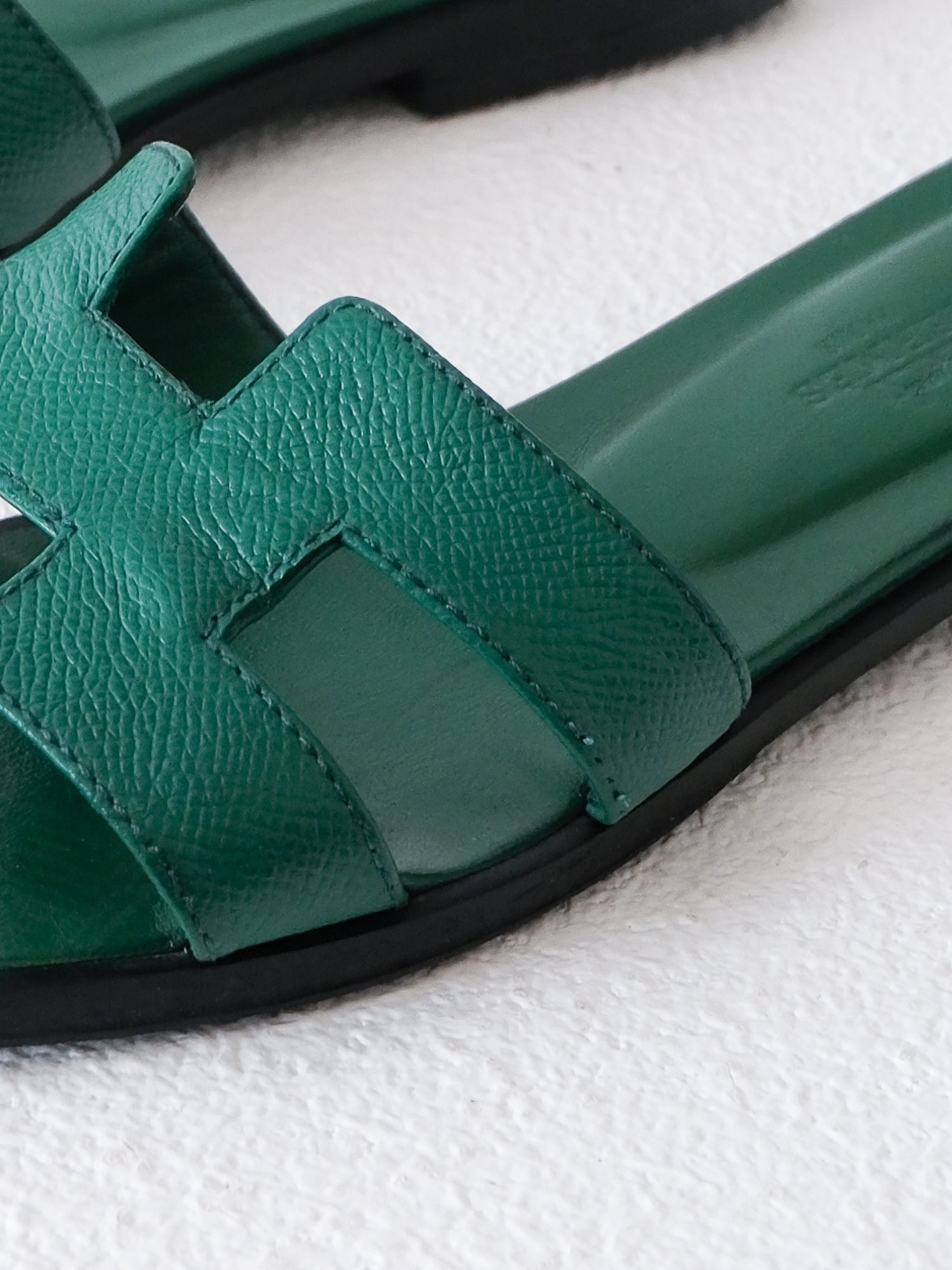 'Oran' Veau Epsom Calfskin Leather Sandals, Size 36.5