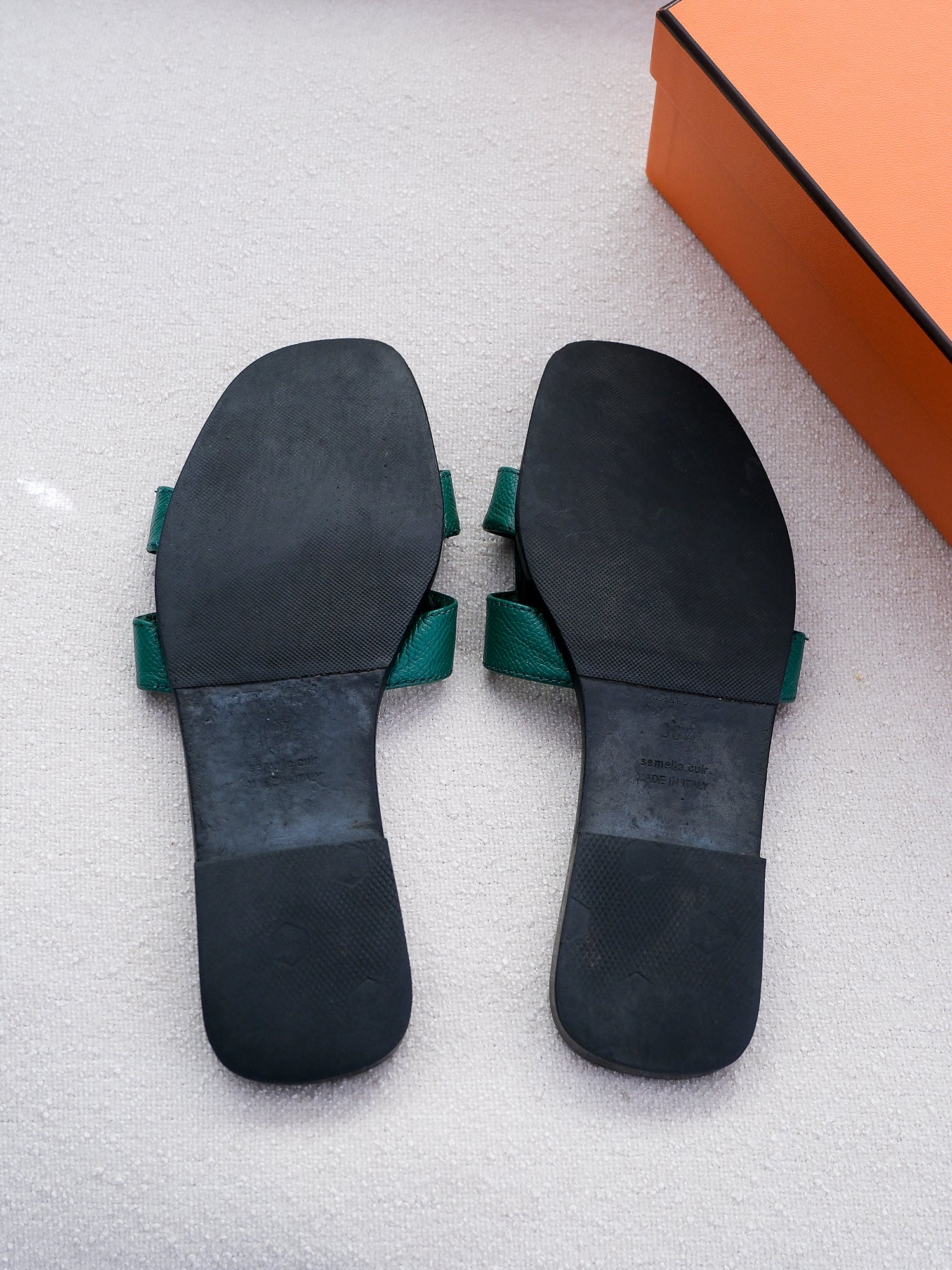 'Oran' Veau Epsom Calfskin Leather Sandals, Size 36.5
