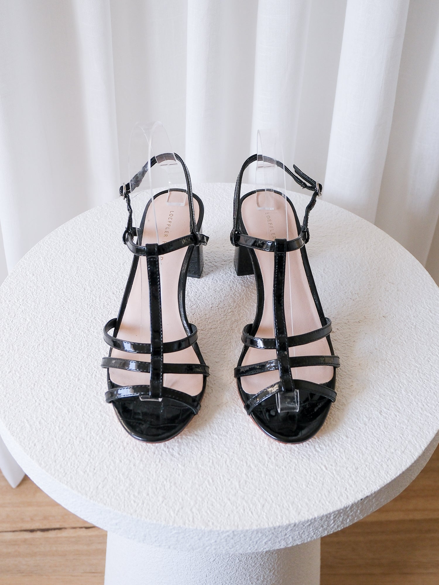'Elena' Patent Leather Sandals, Size US 6.5B