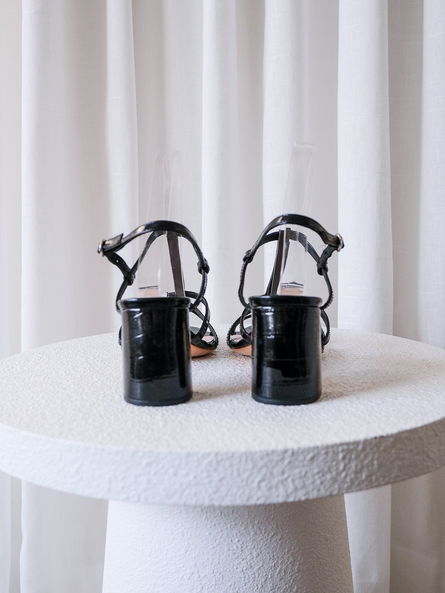 'Elena' Patent Leather Sandals, Size US 6.5B