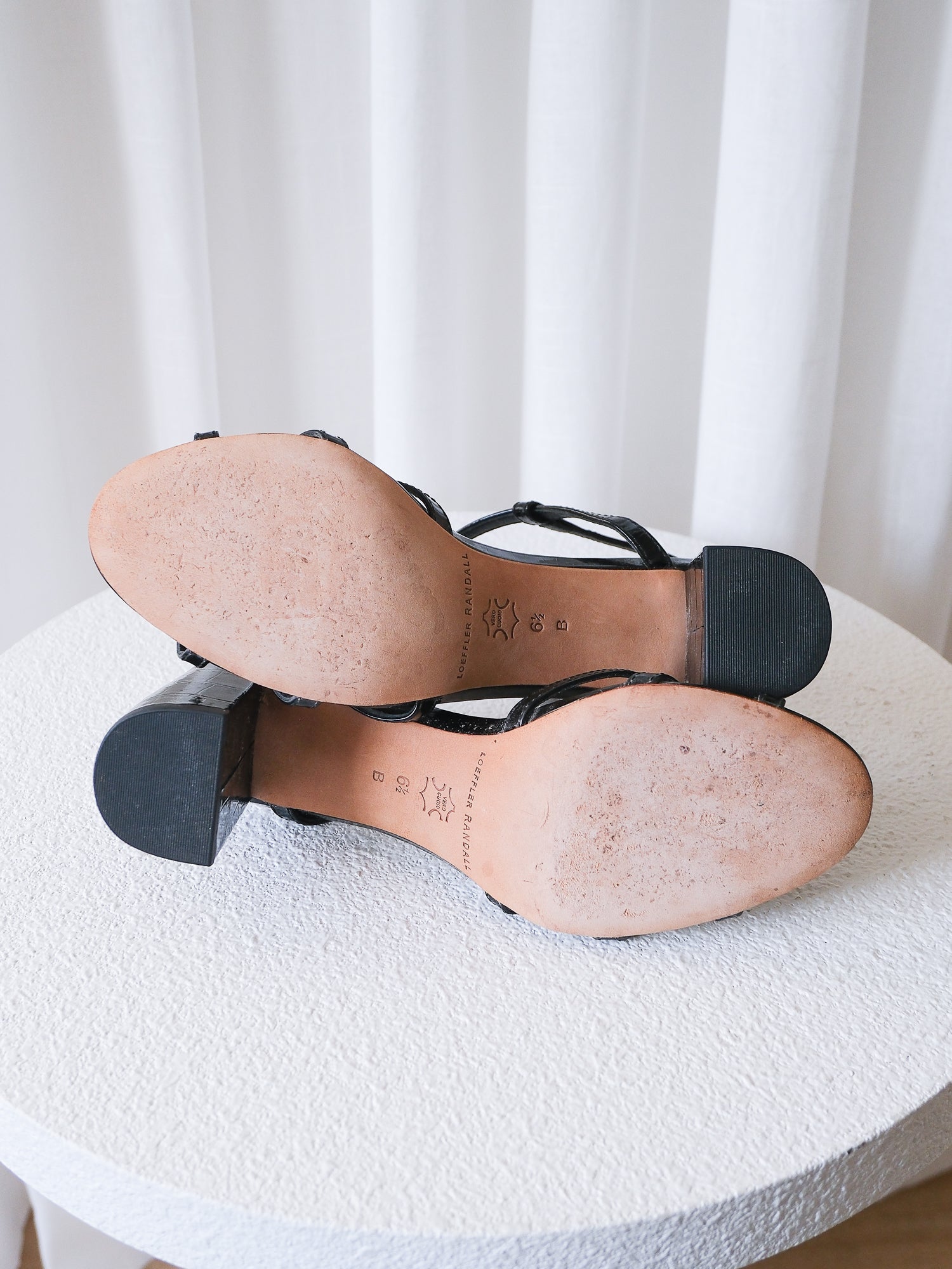 'Elena' Patent Leather Sandals, Size US 6.5B