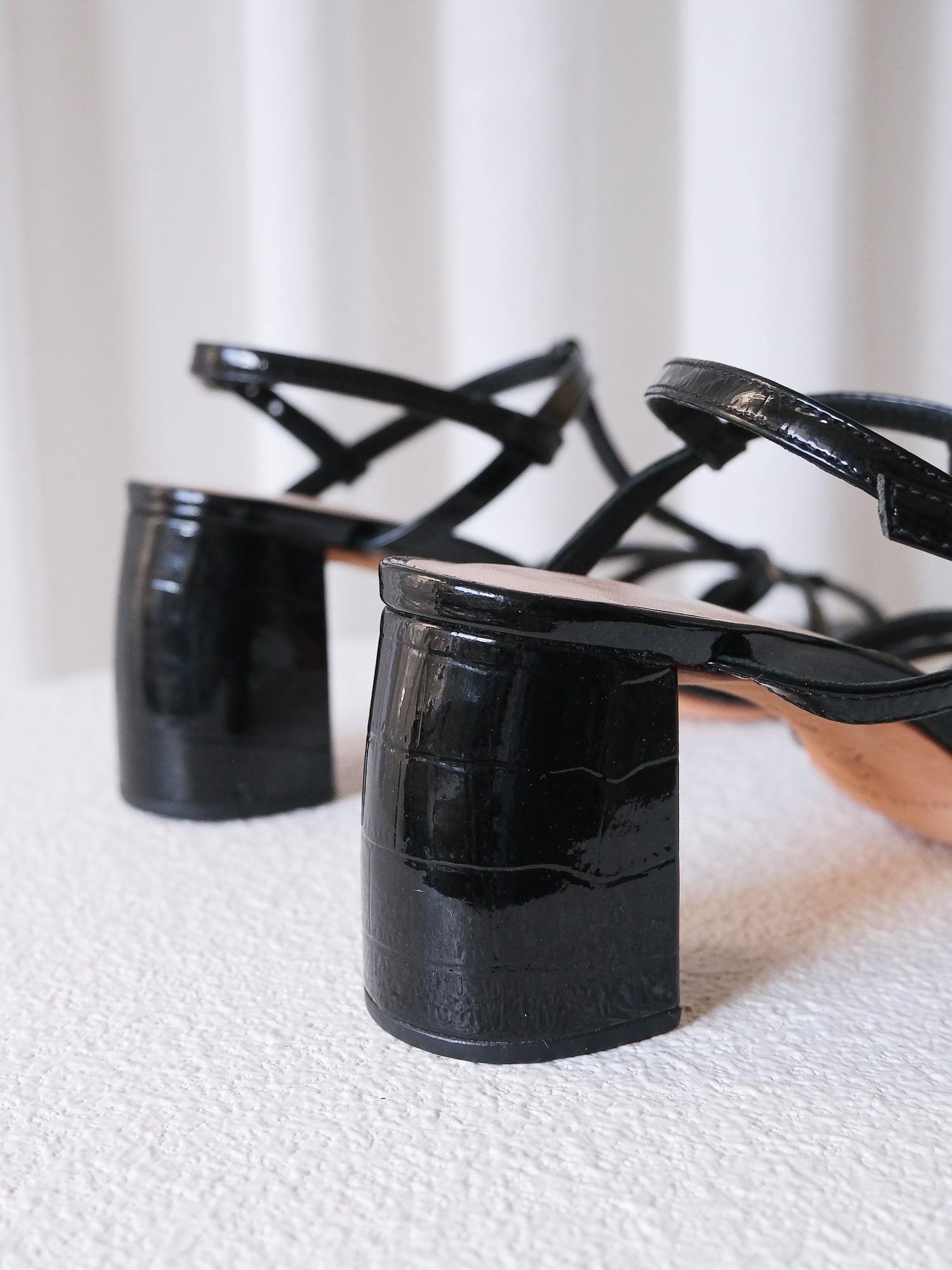 'Elena' Patent Leather Sandals, Size US 6.5B