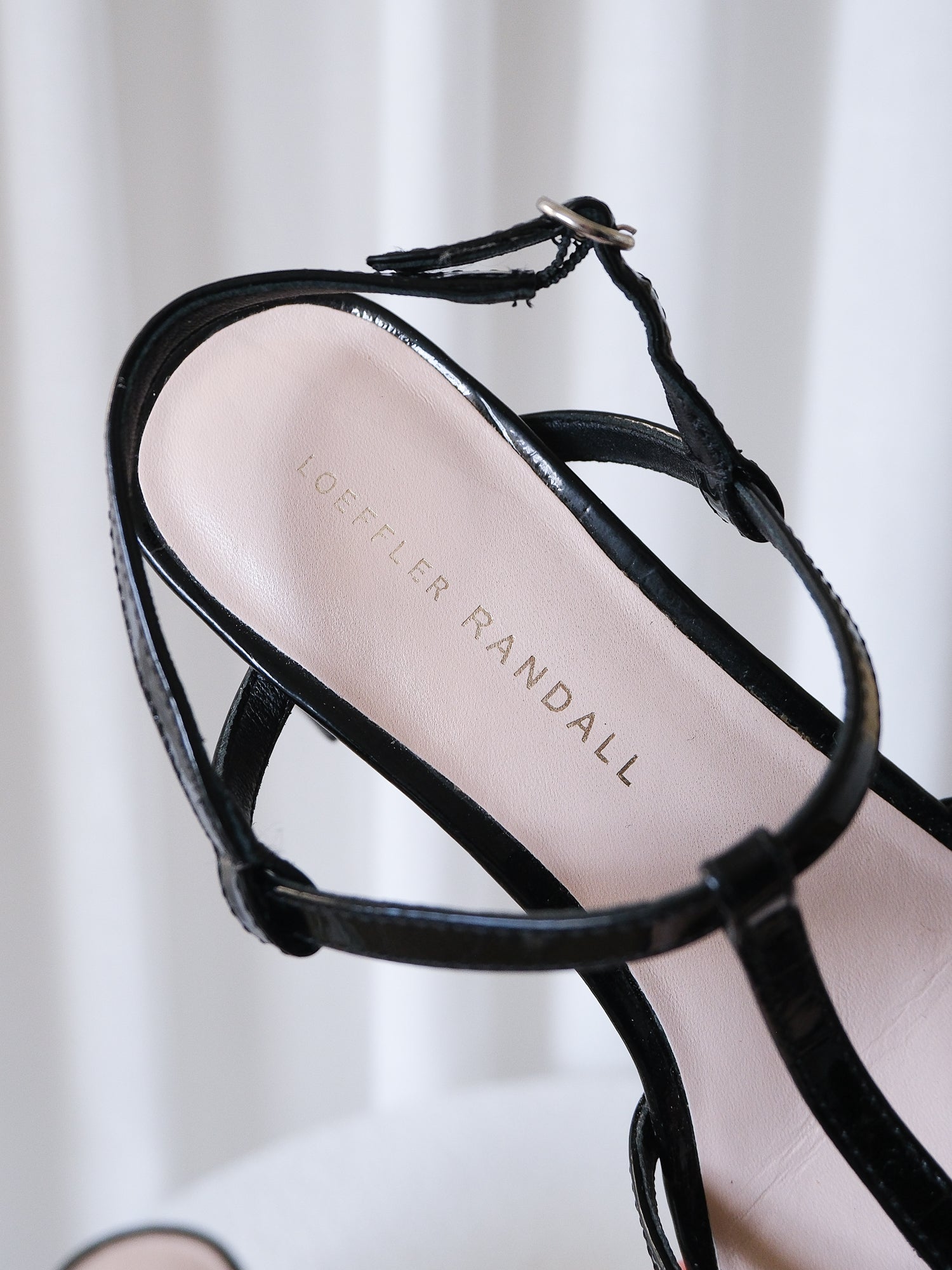 'Elena' Patent Leather Sandals, Size US 6.5B