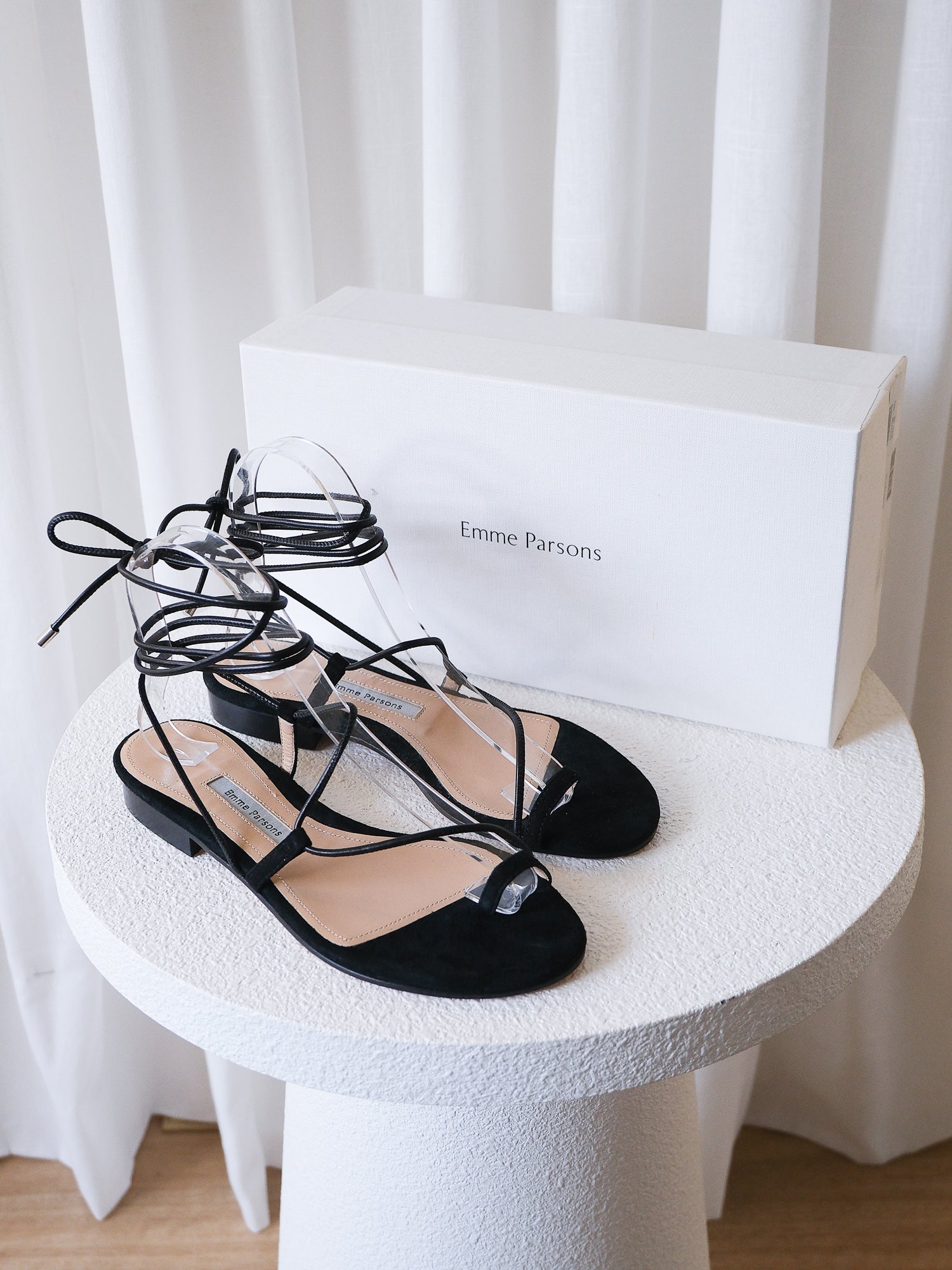 'Susan' Lace-Up Suede Sandals, Size 36