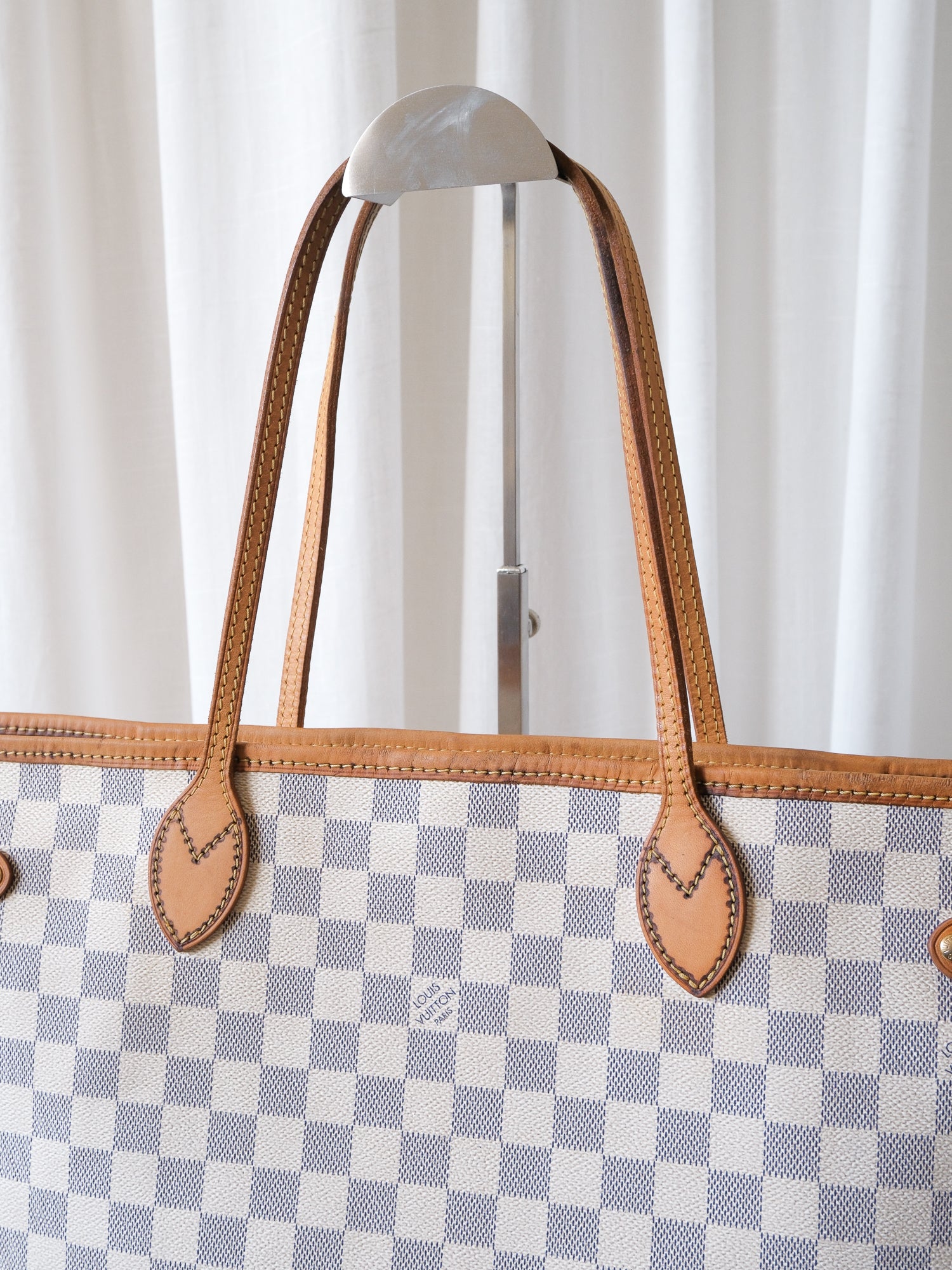 'Neverfull' MM Damier Azur Canvas Tote Bag