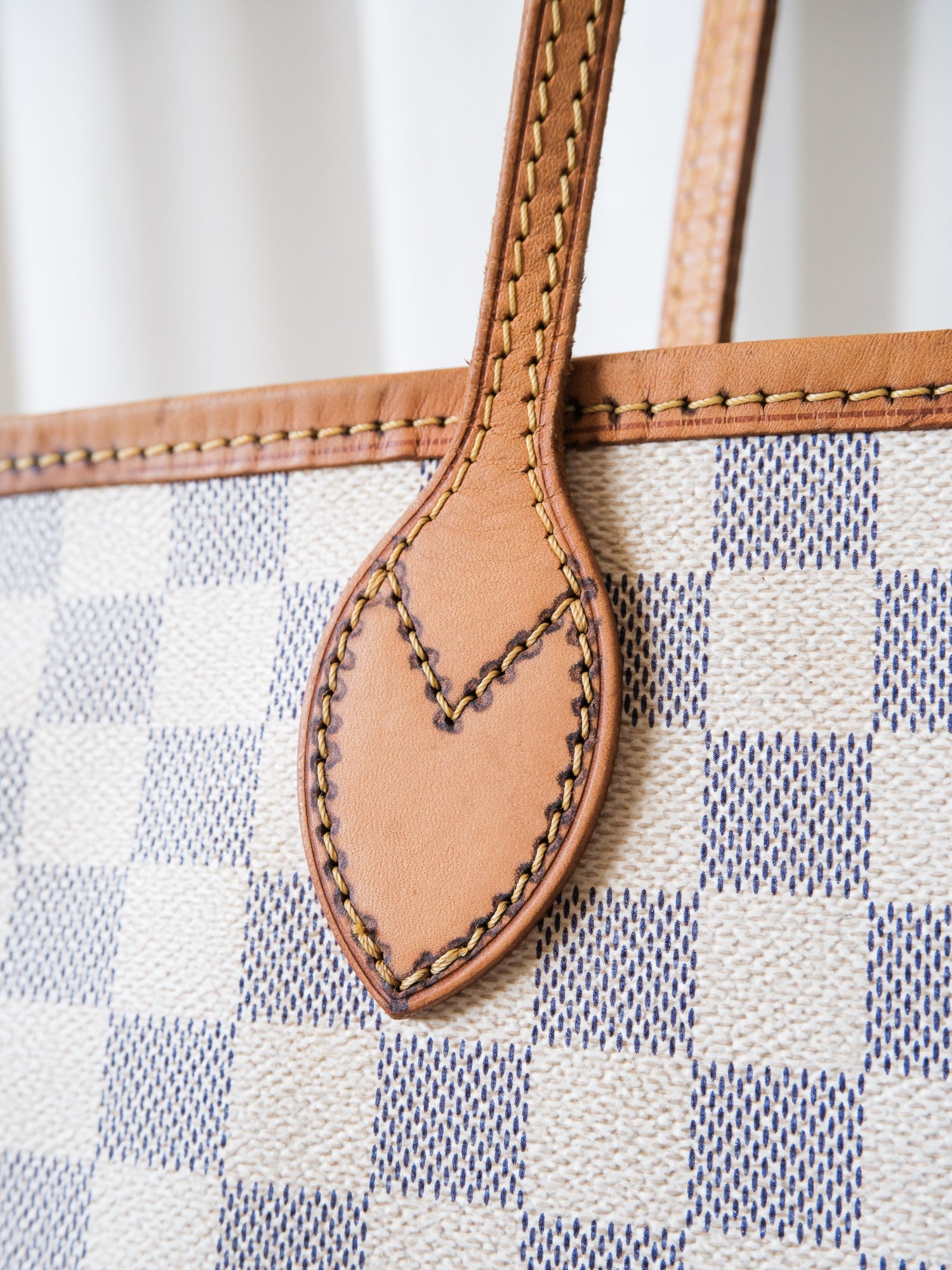 'Neverfull' MM Damier Azur Canvas Tote Bag