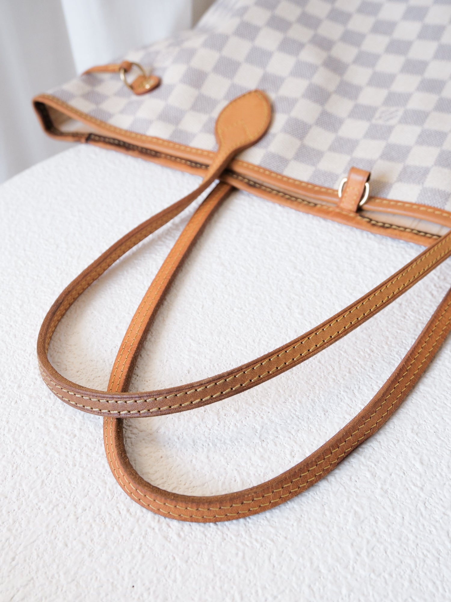 'Neverfull' MM Damier Azur Canvas Tote Bag