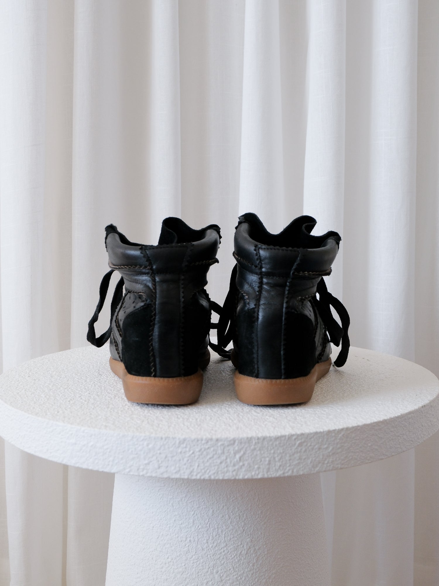 'Betty' Leather Wedge Sneakers, Size 37