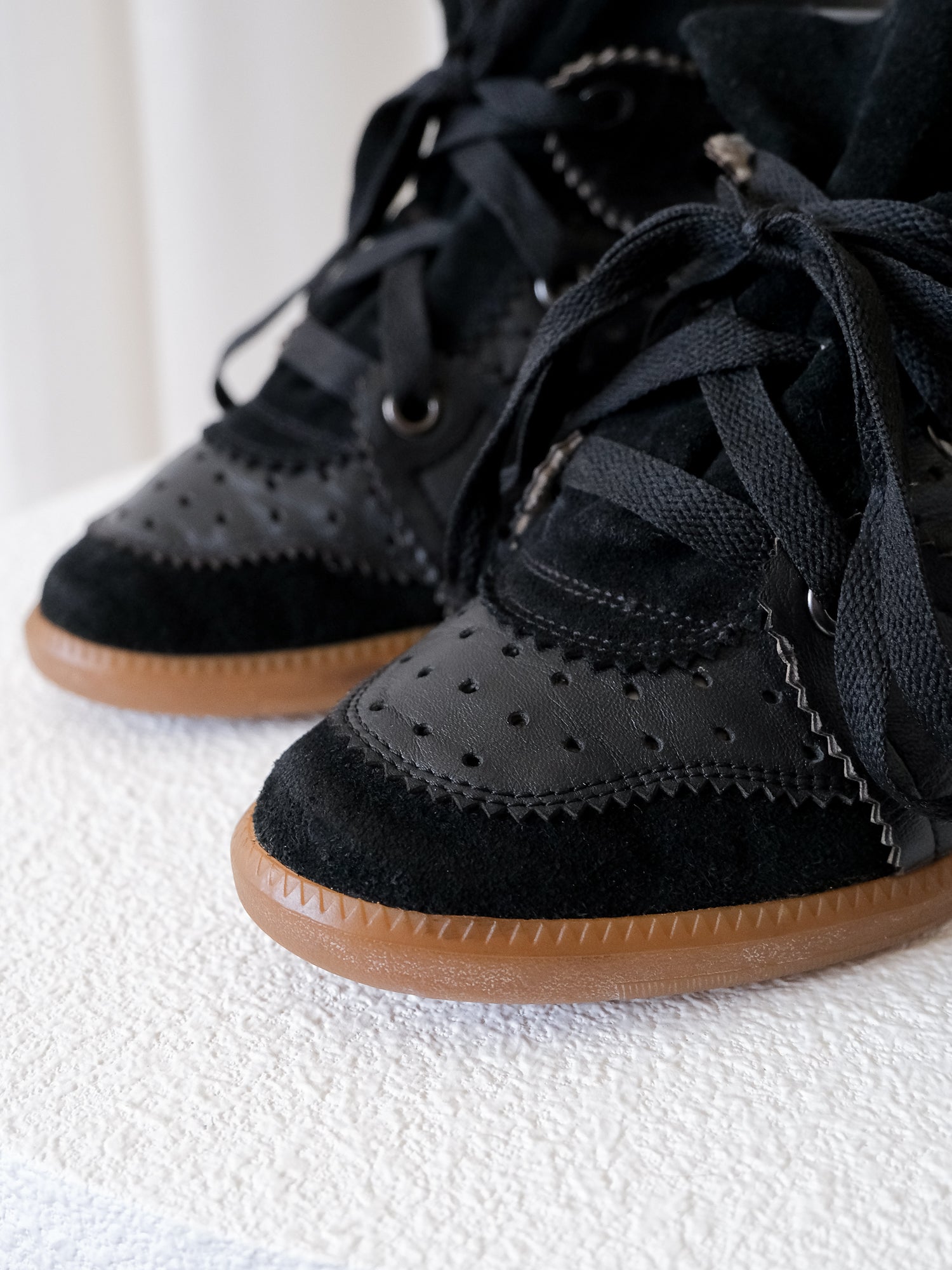 'Betty' Leather Wedge Sneakers, Size 37