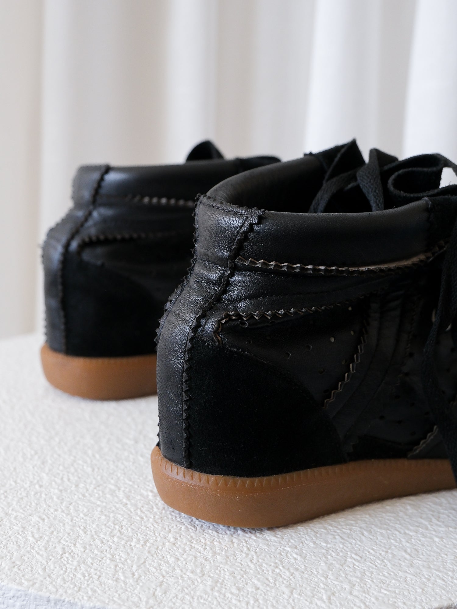 'Betty' Leather Wedge Sneakers, Size 37