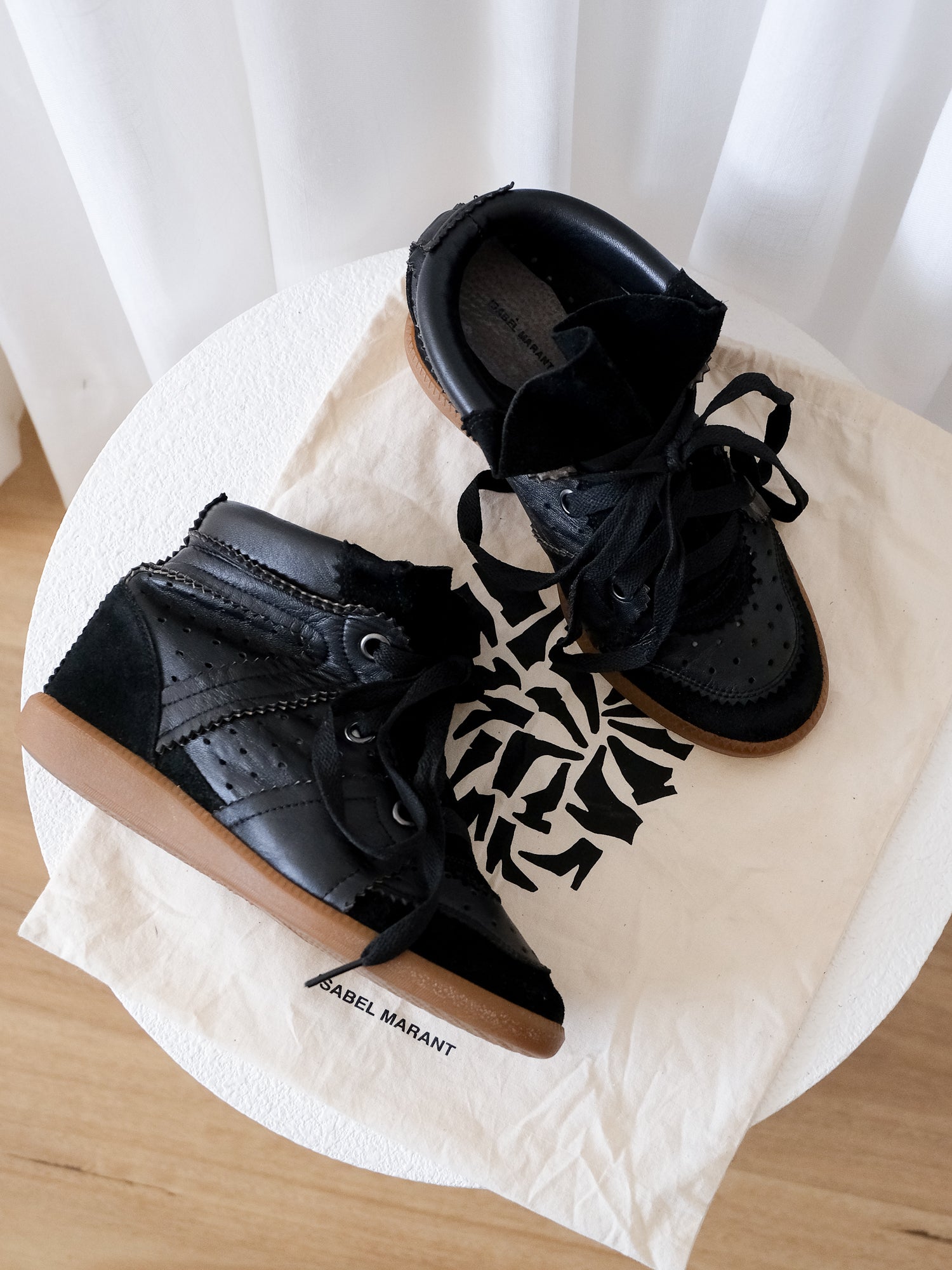 'Betty' Leather Wedge Sneakers, Size 37