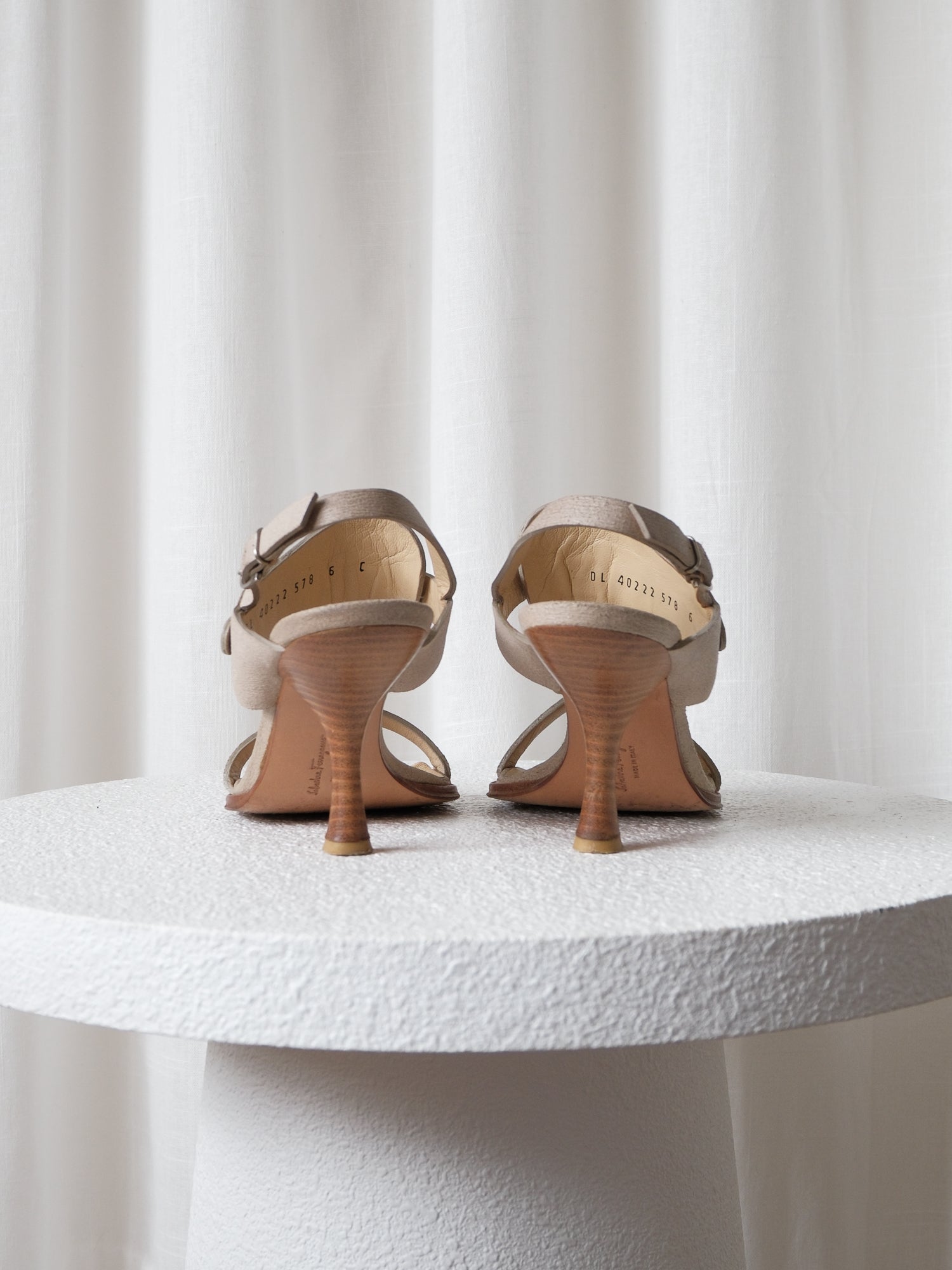 Gancini T-Strap Slingback Sandals, Size 36C