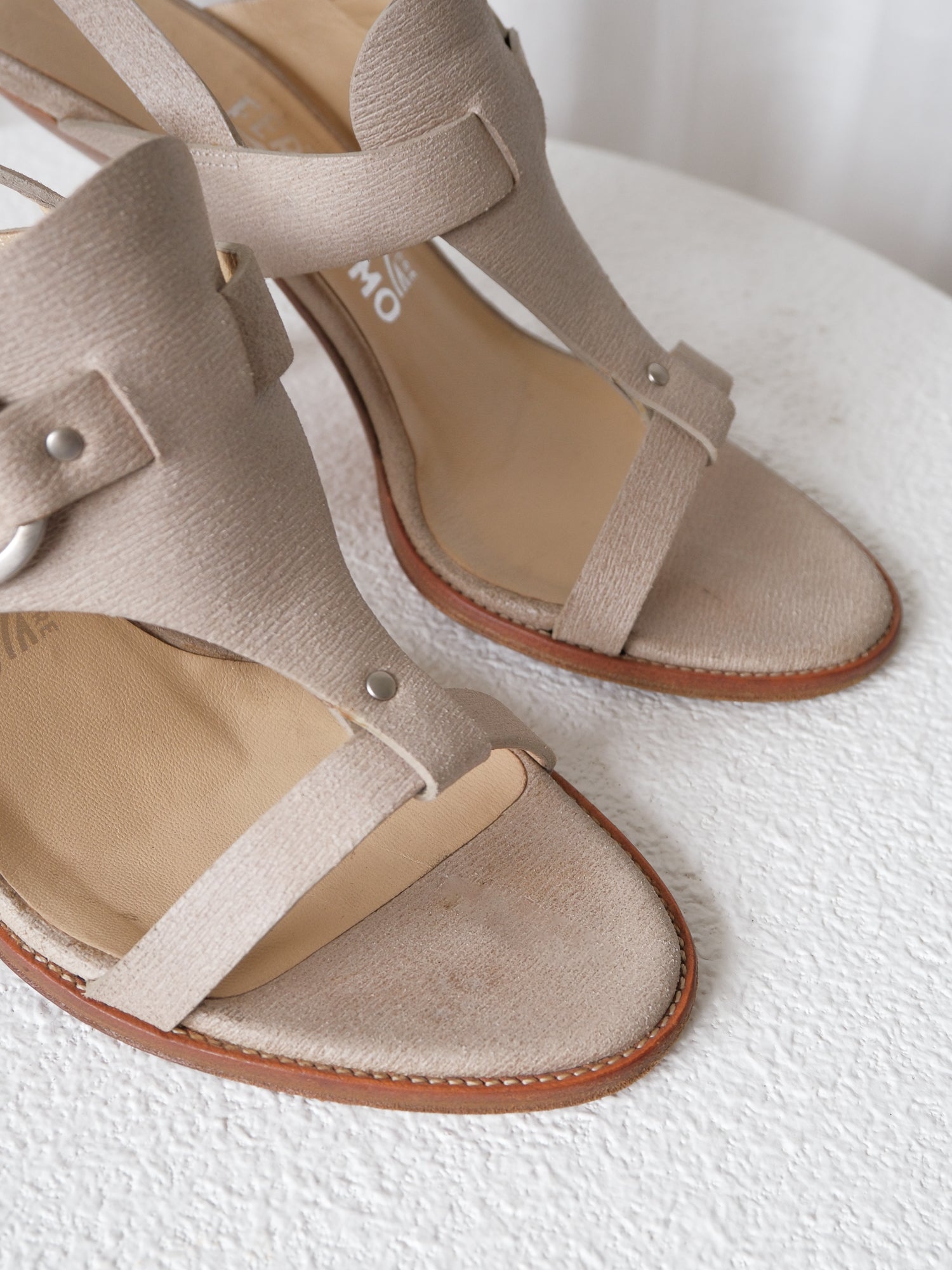 Gancini T-Strap Slingback Sandals, Size 36C