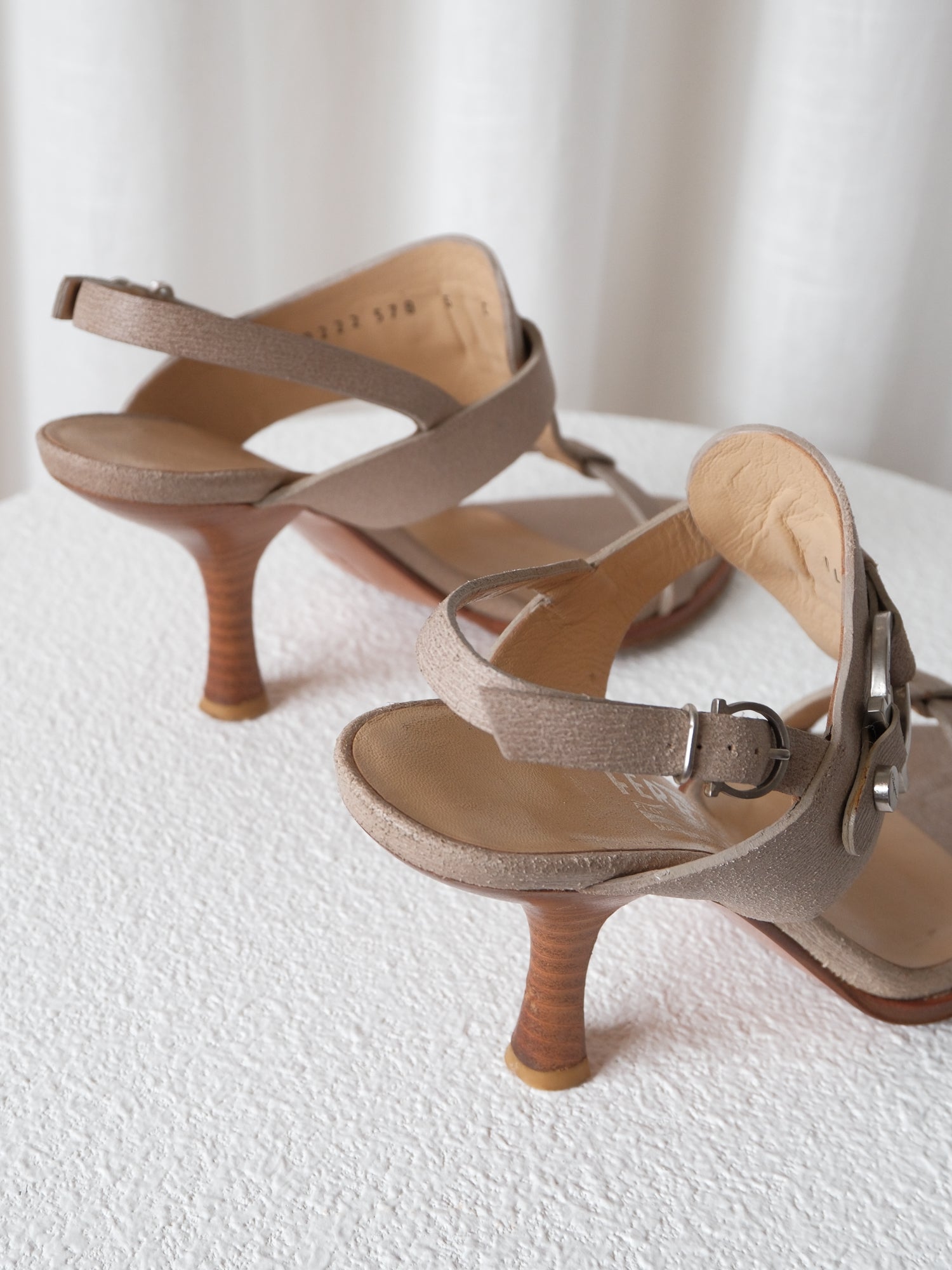 Gancini T-Strap Slingback Sandals, Size 36C