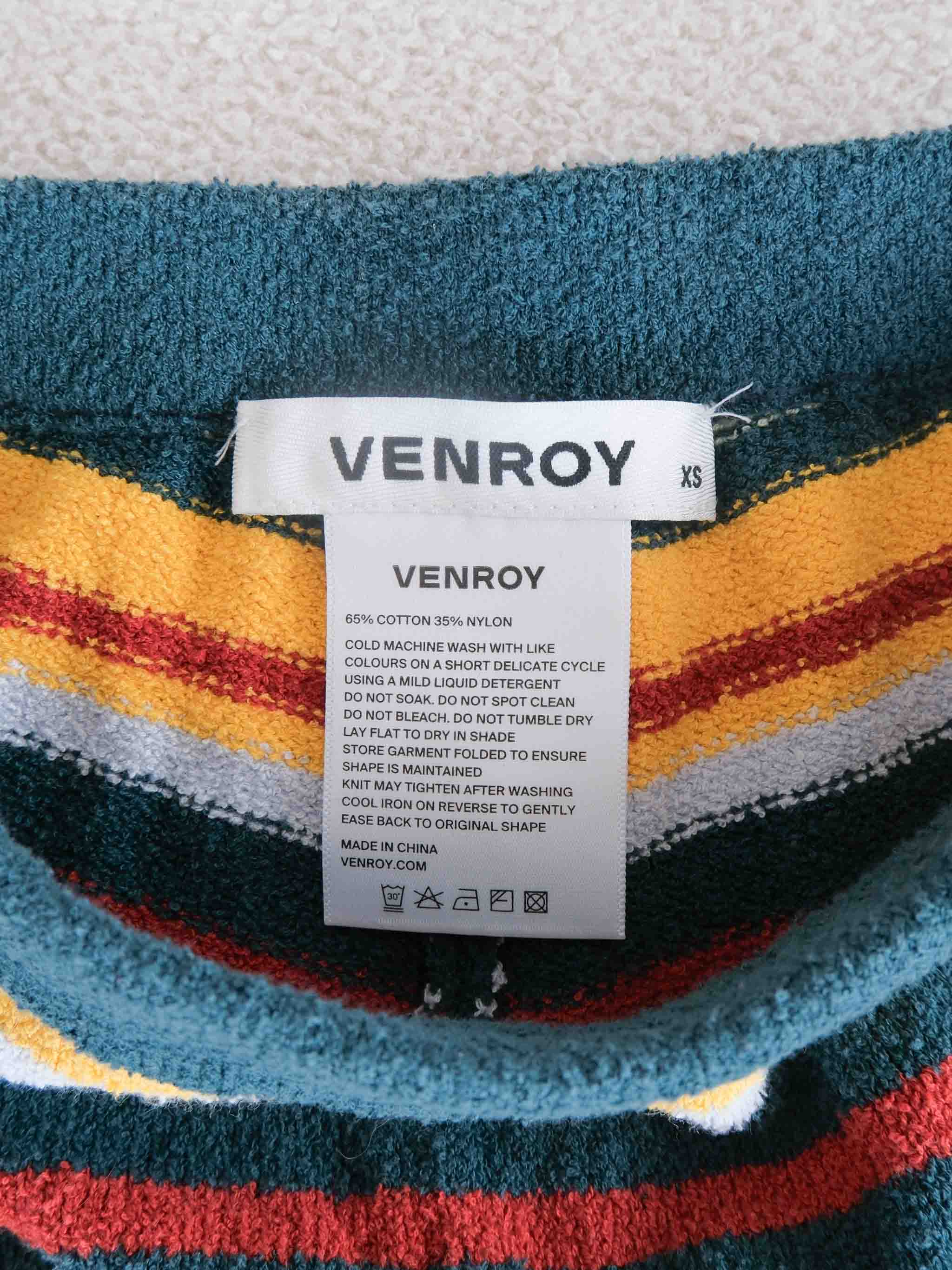 Geo Stripe Terry Micro Shorts, Size XS