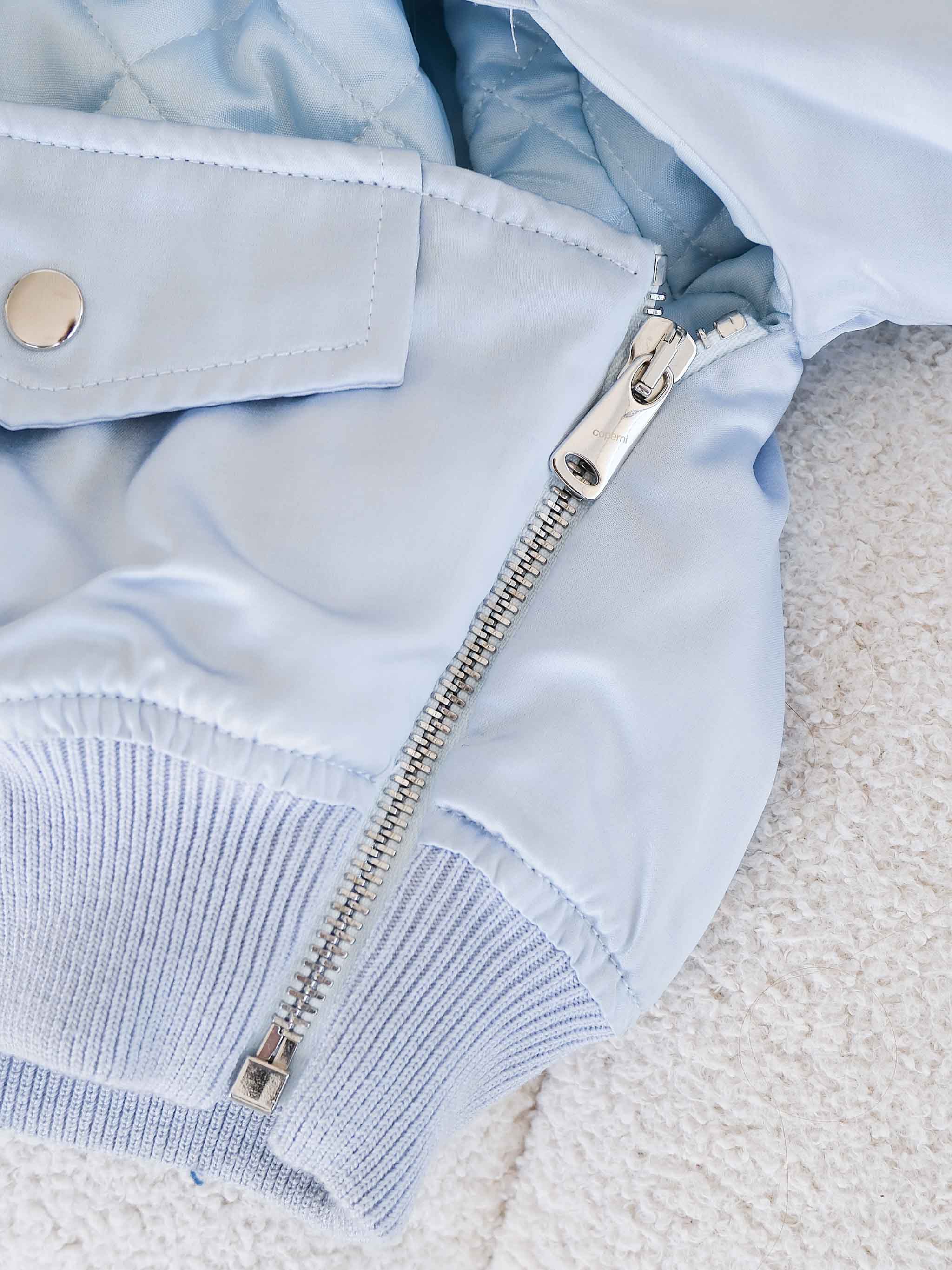 Cut-Out Cropped Bomber Jacket, Size AU 8