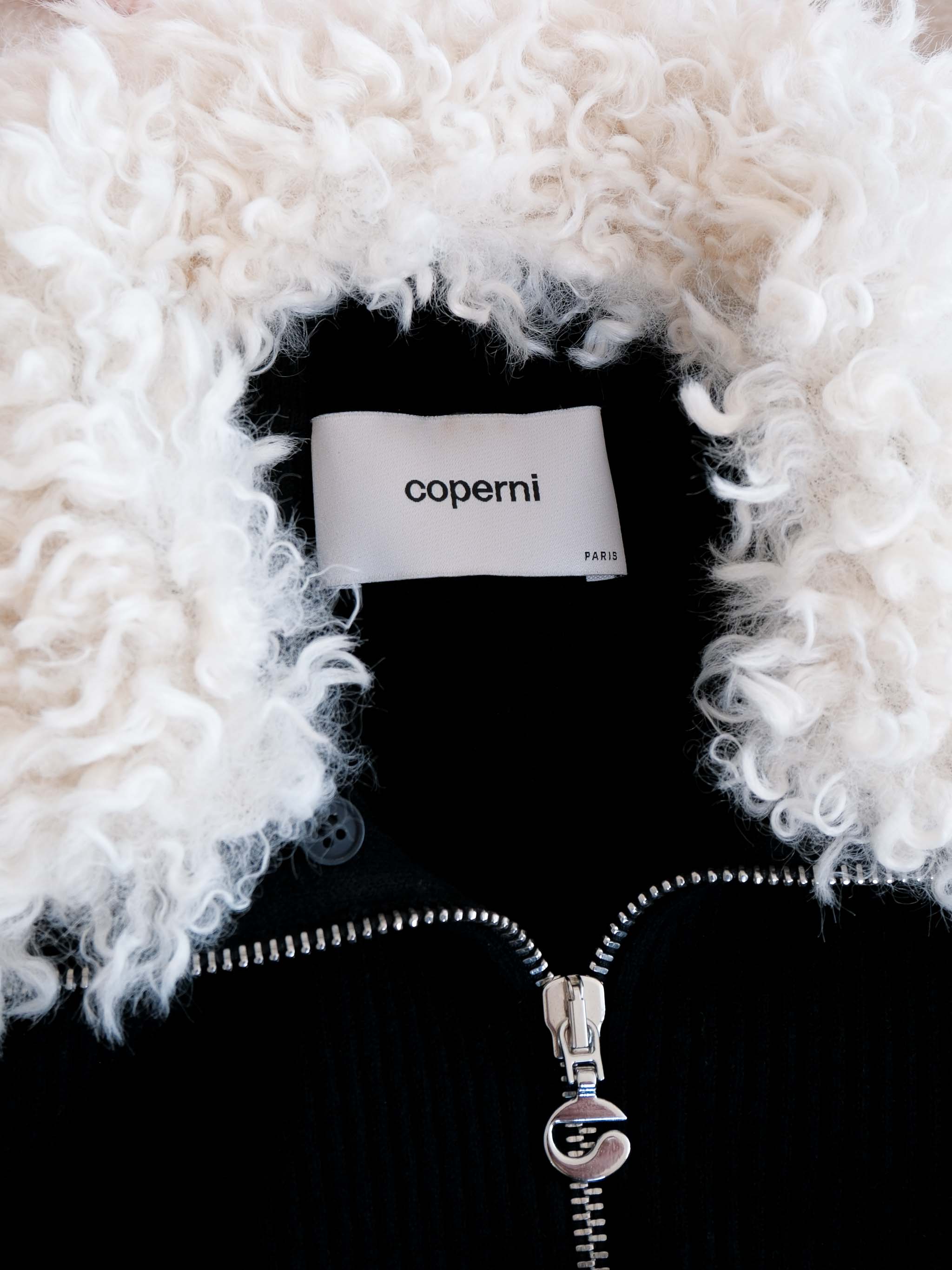 Faux-Fur Collar Mini Dress, Size S