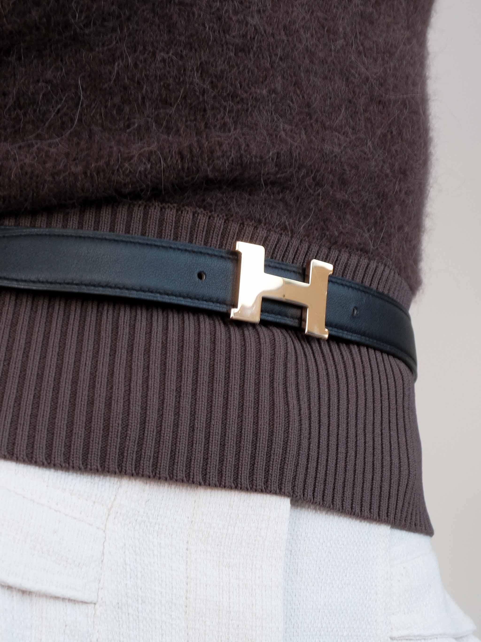 Mini Constance Belt Buckle & Reversible Leather Strap 24mm, Size 90