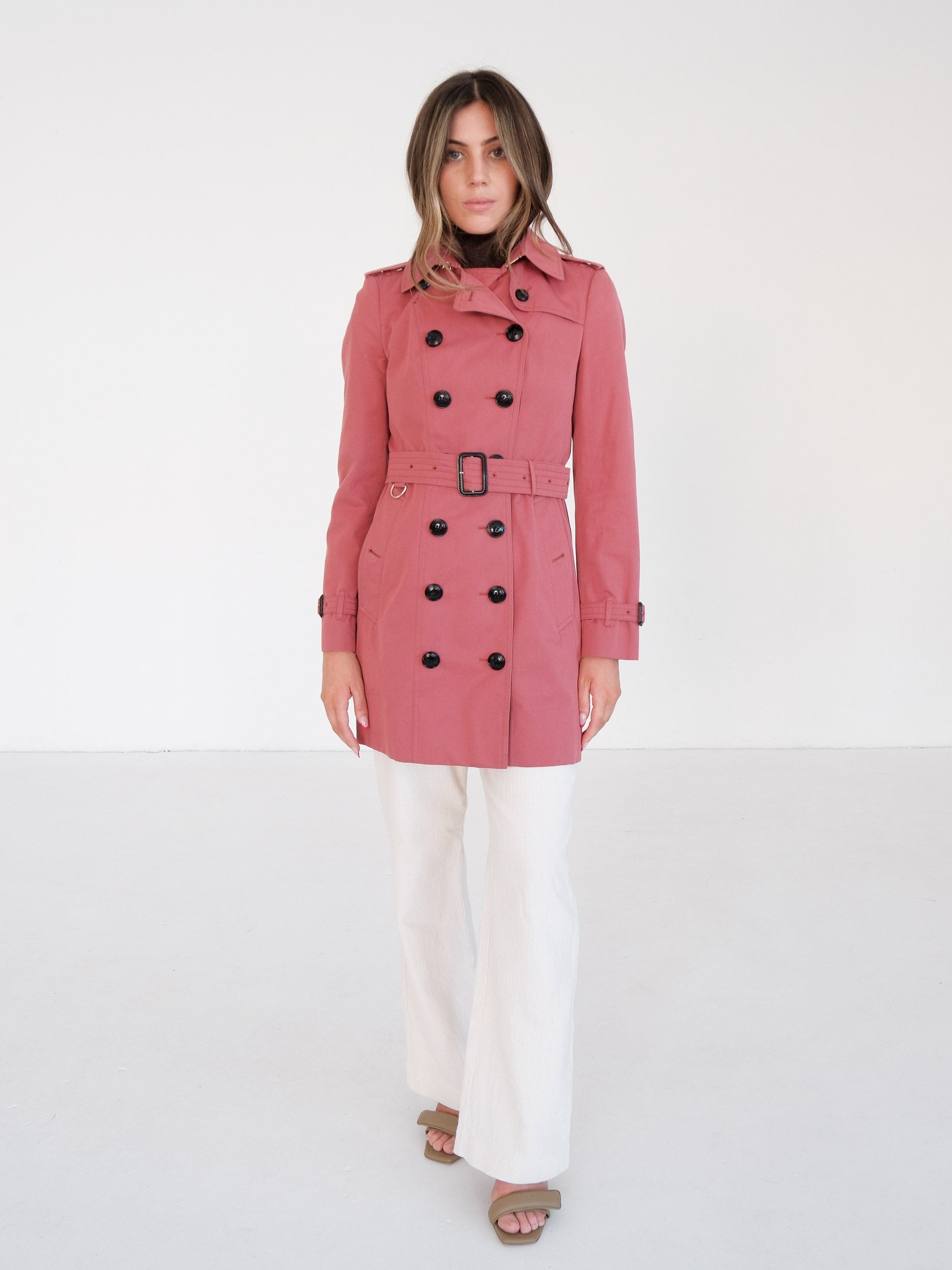 Sandringham Cotton Gabardine Trench Coat, Size AU 8