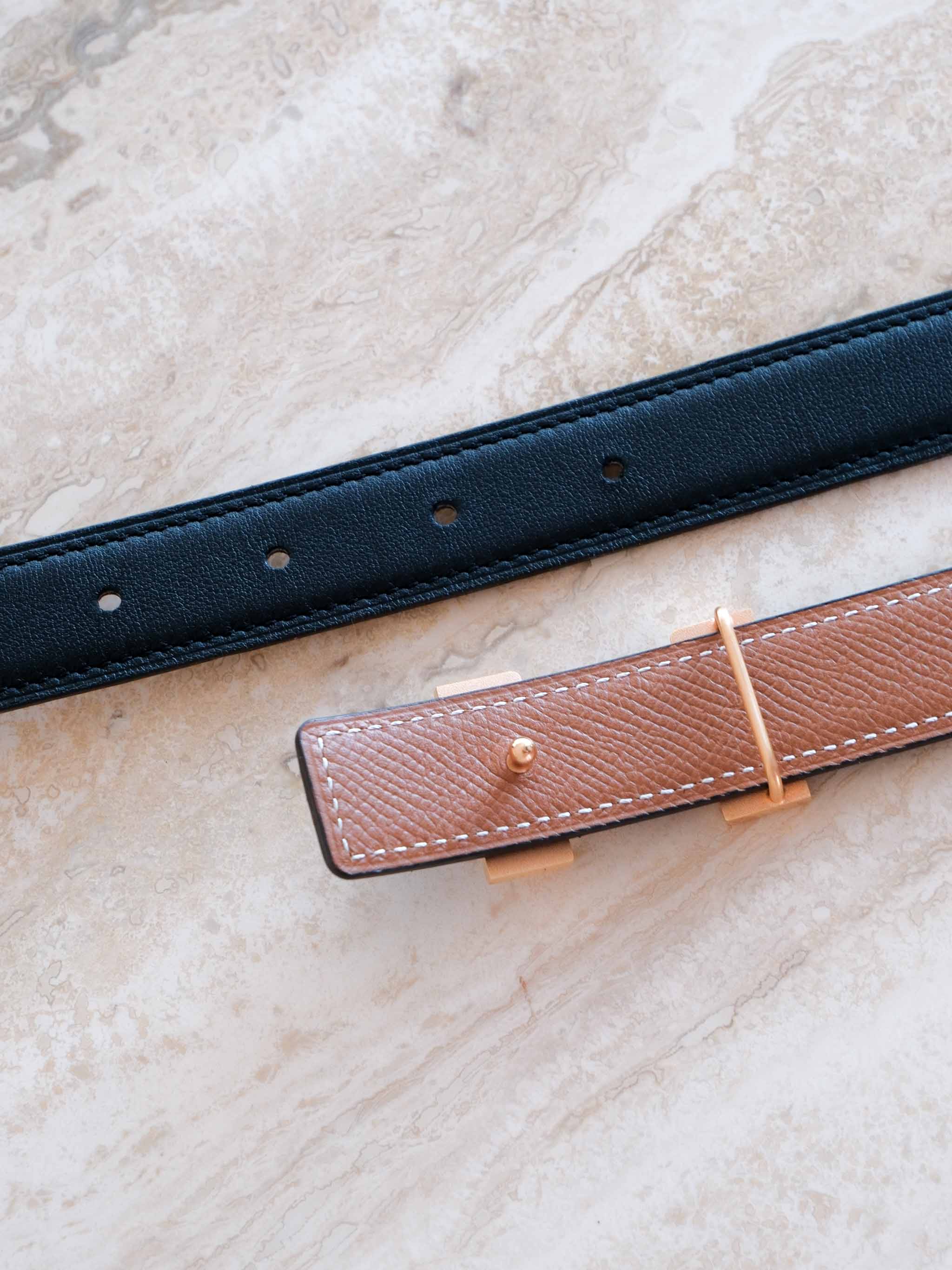 Mini Constance Belt Buckle & Reversible Leather Strap 24mm, Size 90