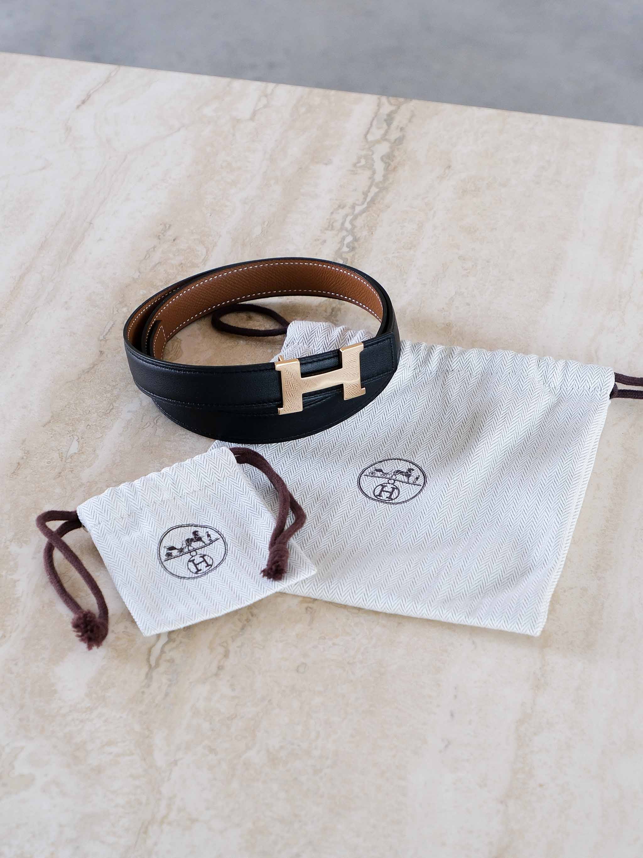 Mini Constance Belt Buckle & Reversible Leather Strap 24mm, Size 90