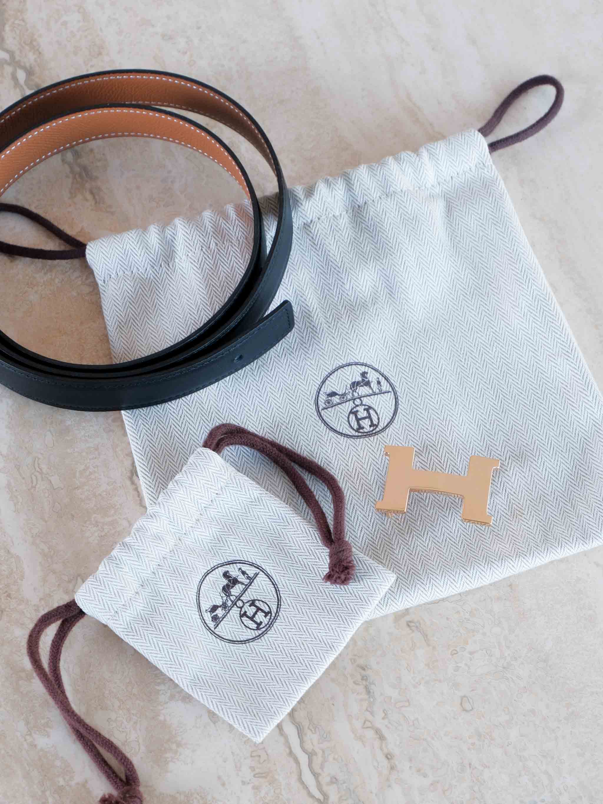 Mini Constance Belt Buckle & Reversible Leather Strap 24mm, Size 90