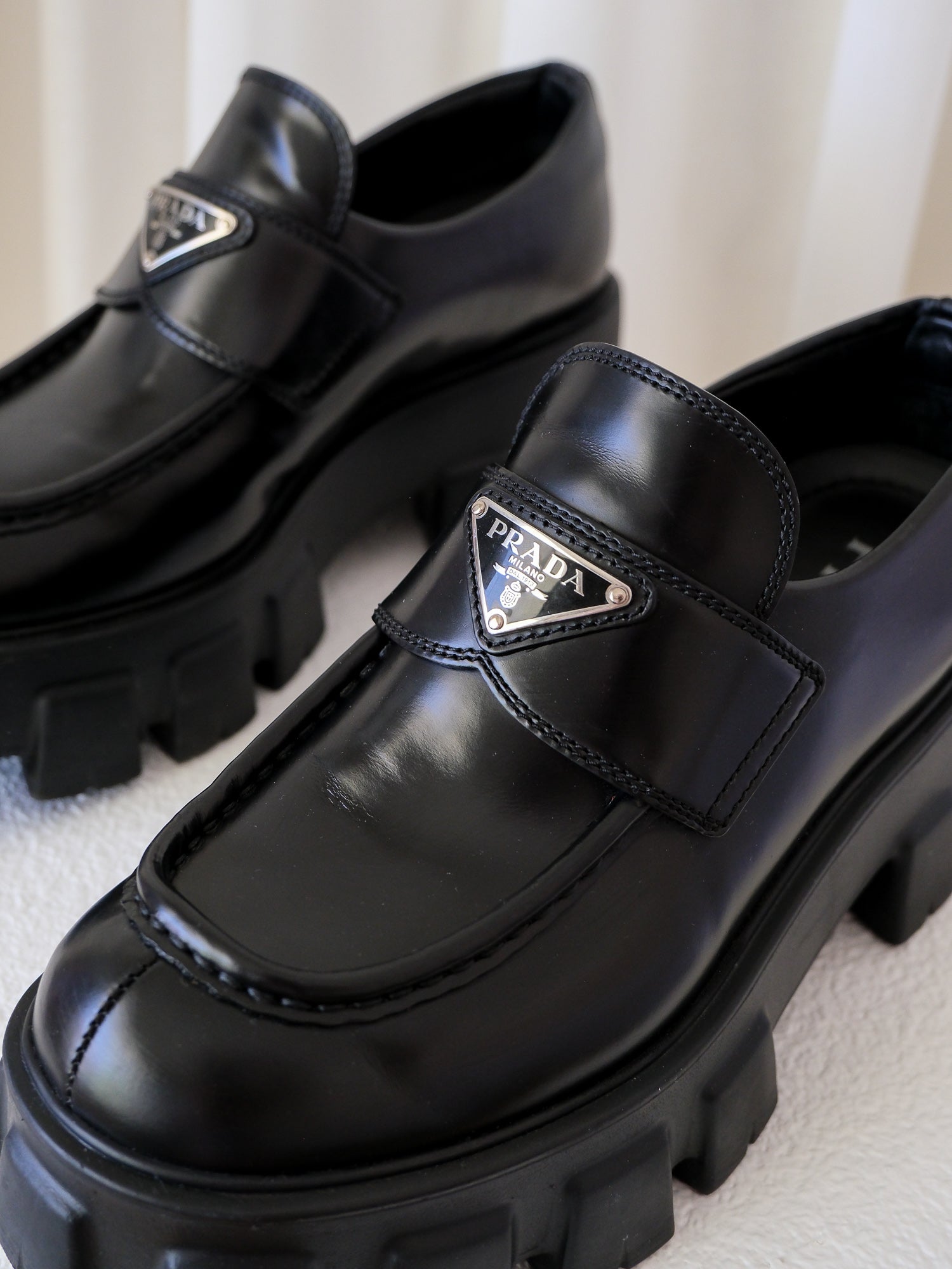 'Monolith' Brushed Leather Loafers, Size 38