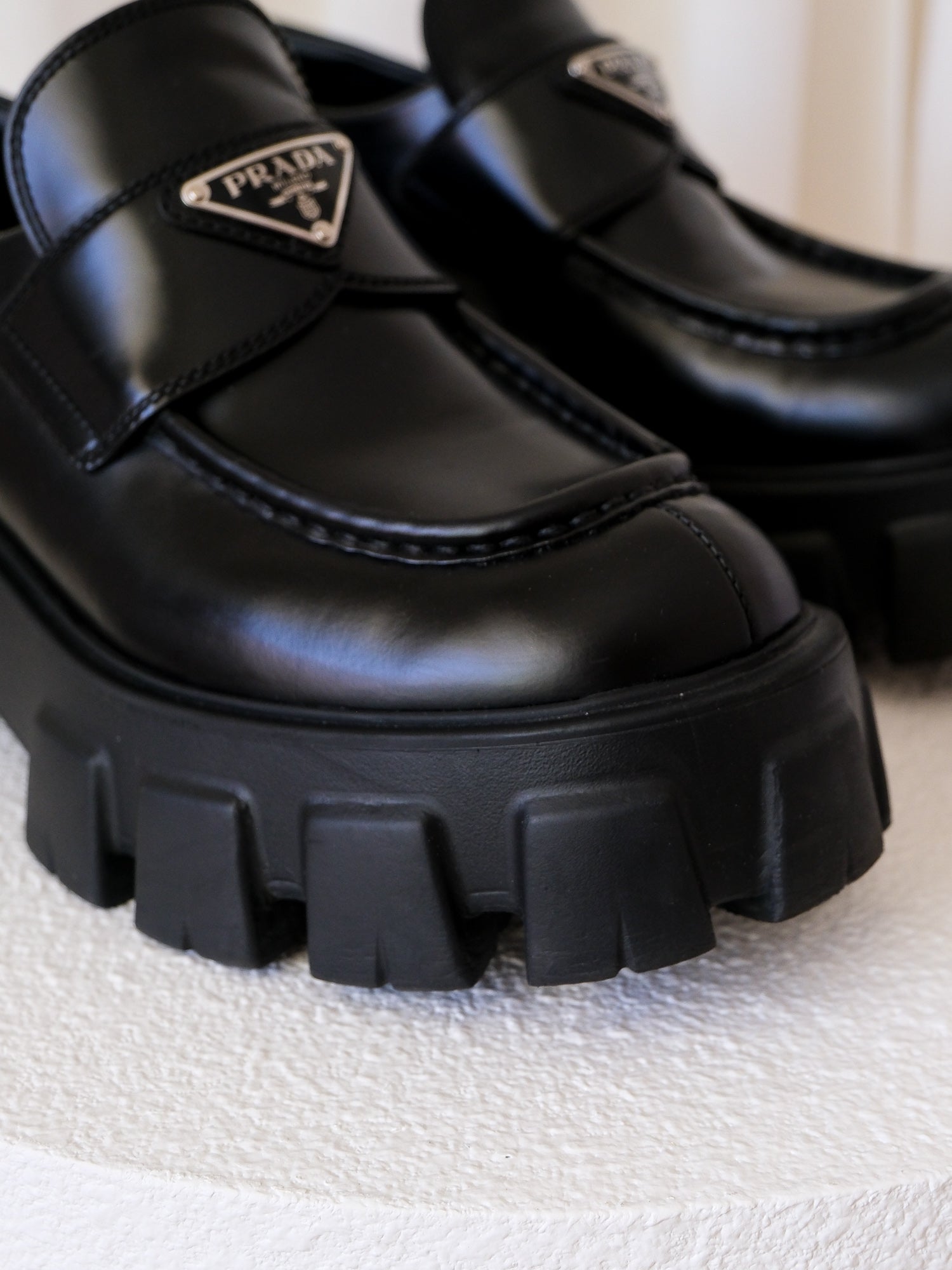 'Monolith' Brushed Leather Loafers, Size 38
