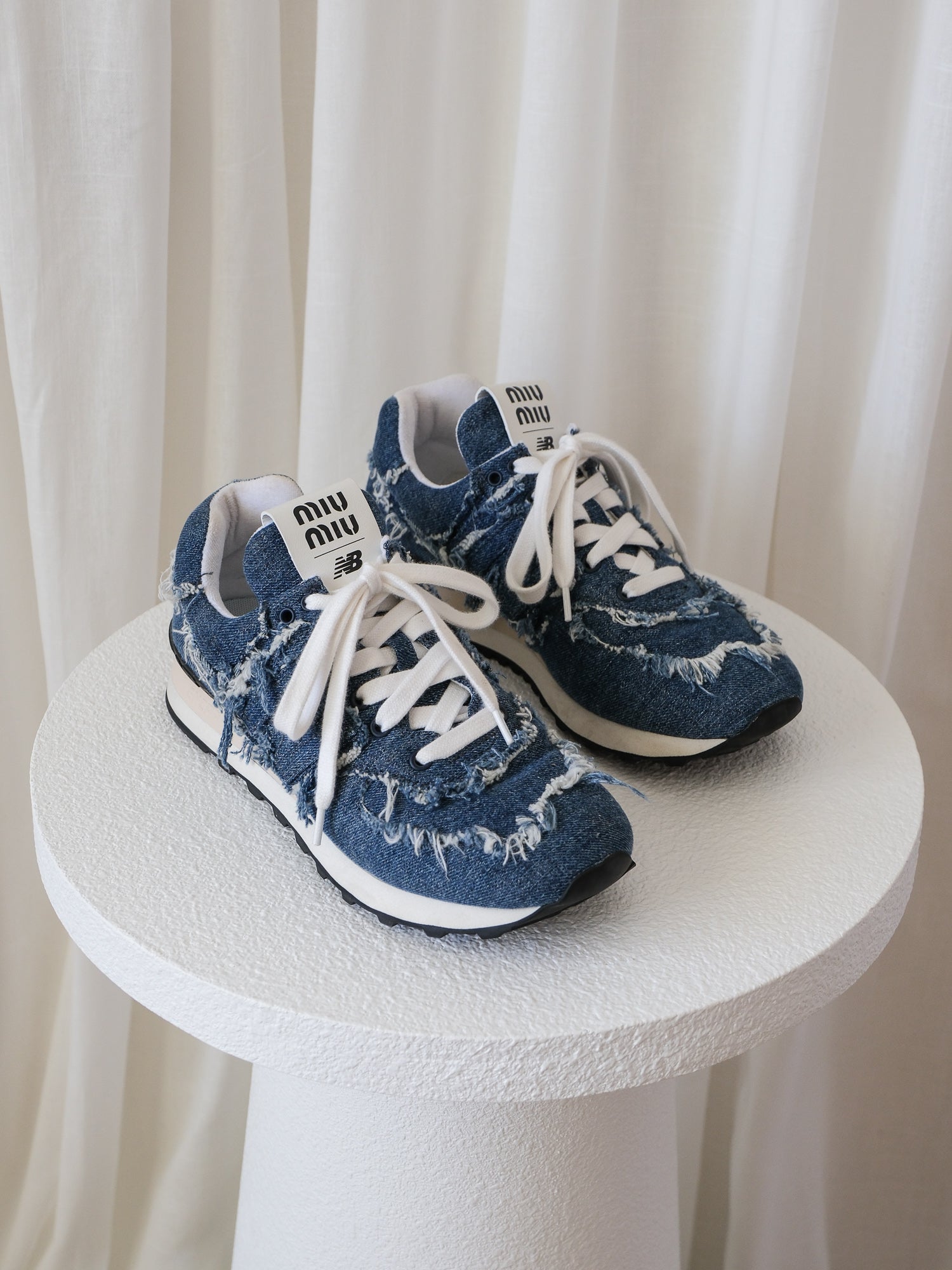 '574' Denim Sneakers, Size 38