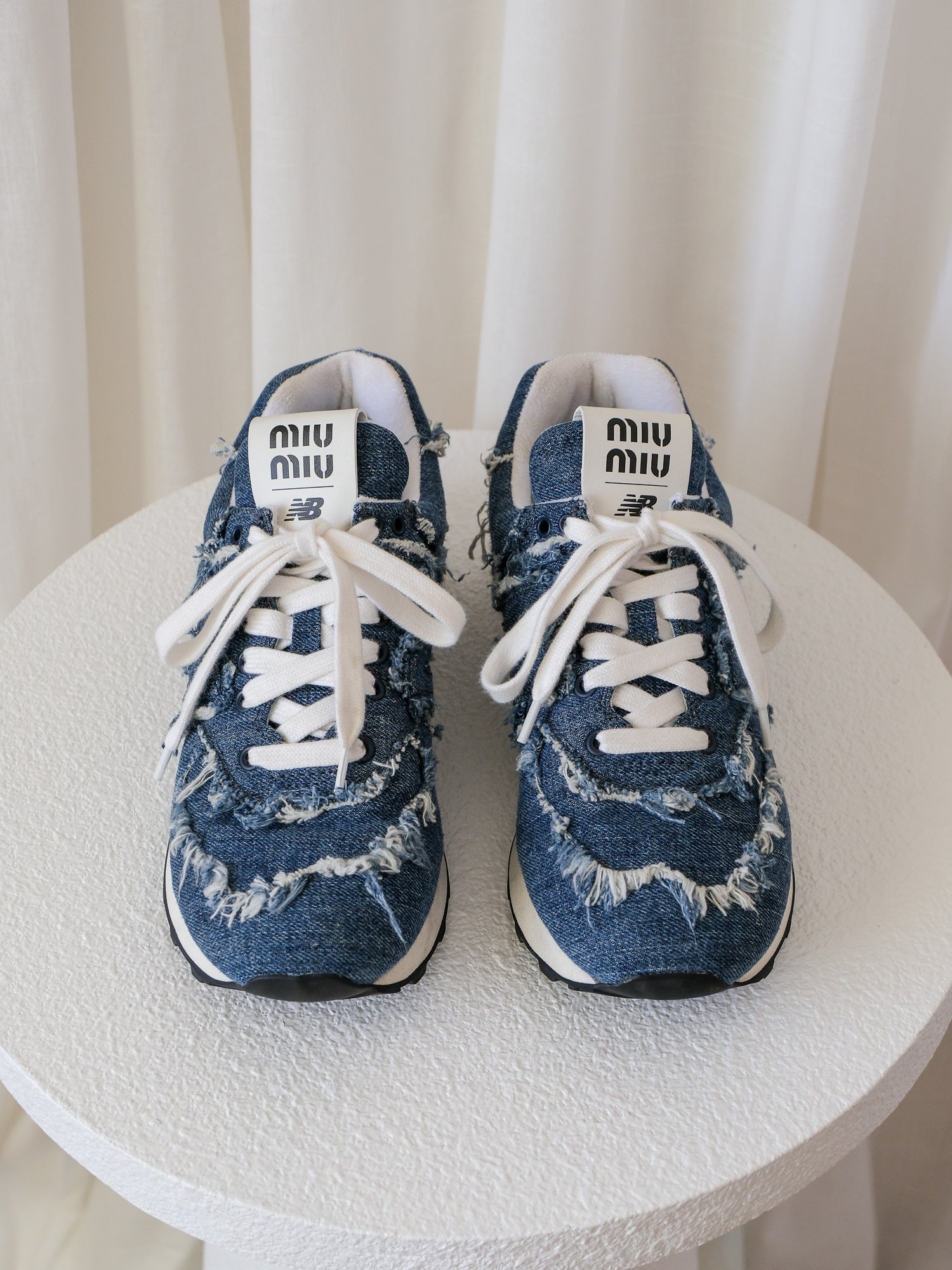 '574' Denim Sneakers, Size 38