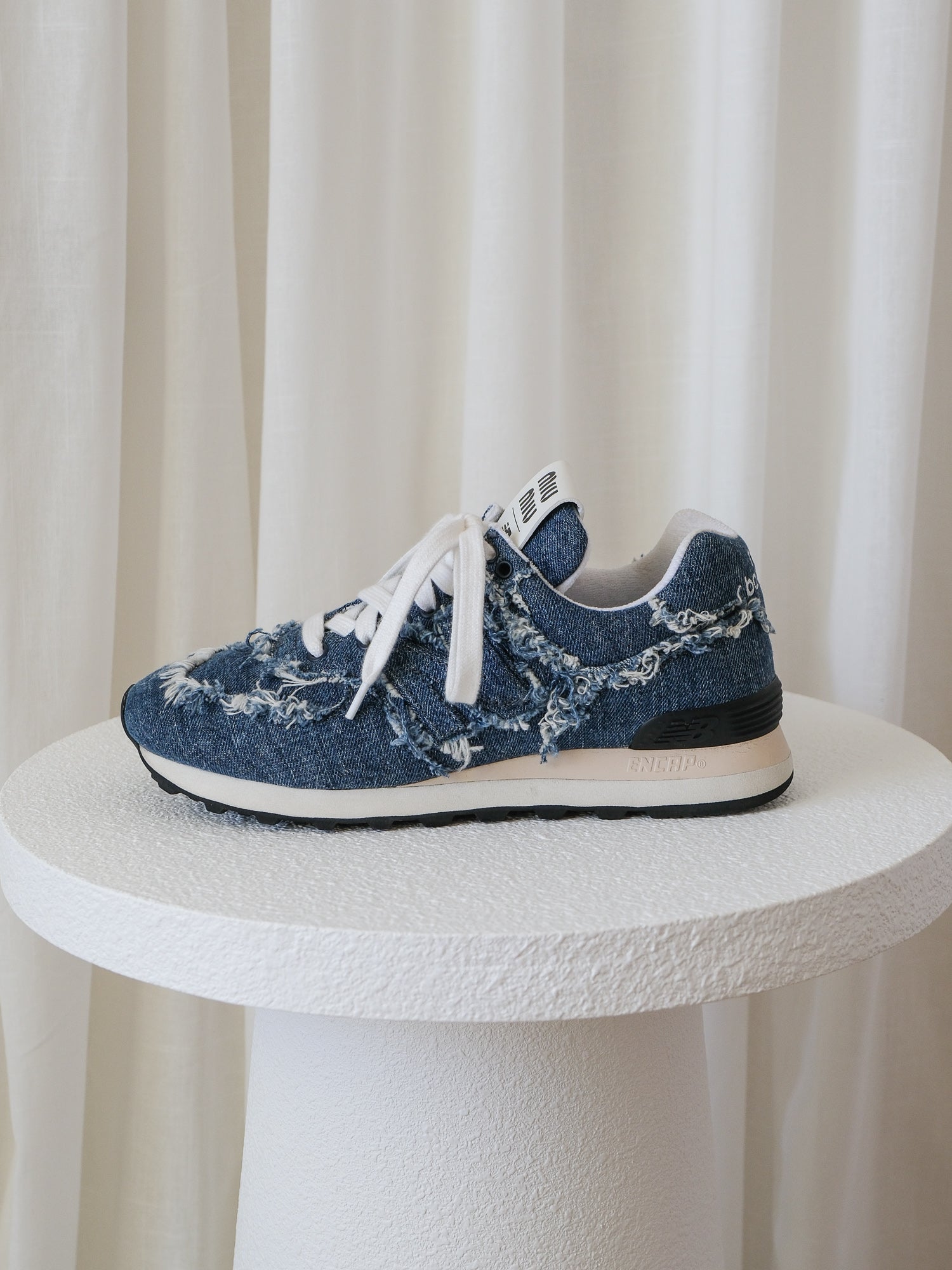 '574' Denim Sneakers, Size 38