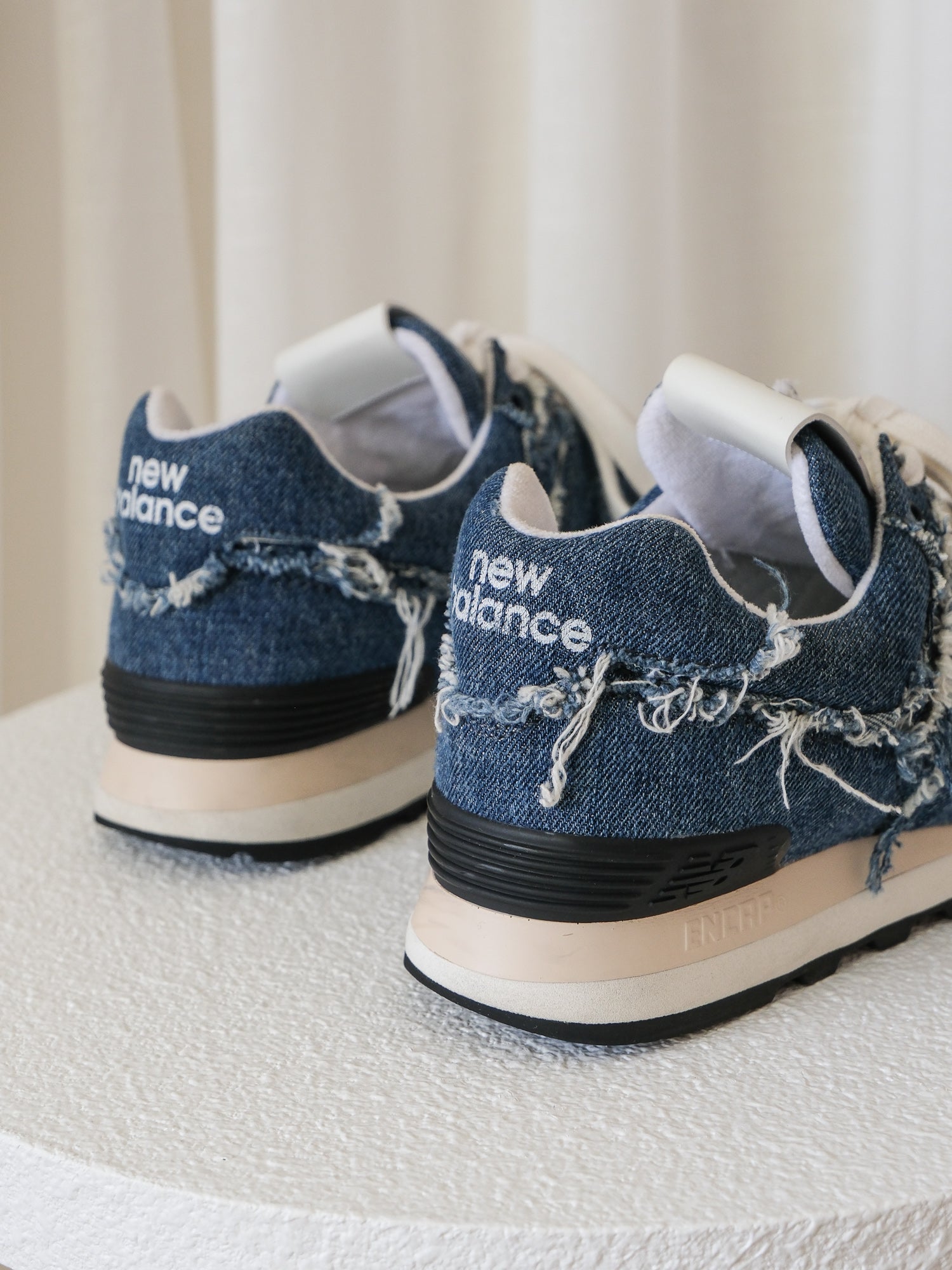 '574' Denim Sneakers, Size 38