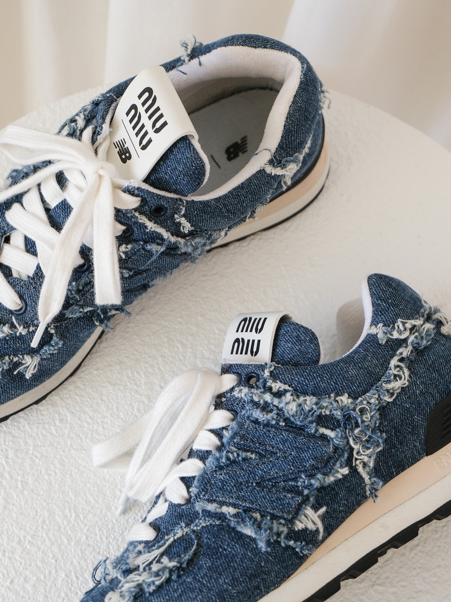 '574' Denim Sneakers, Size 38