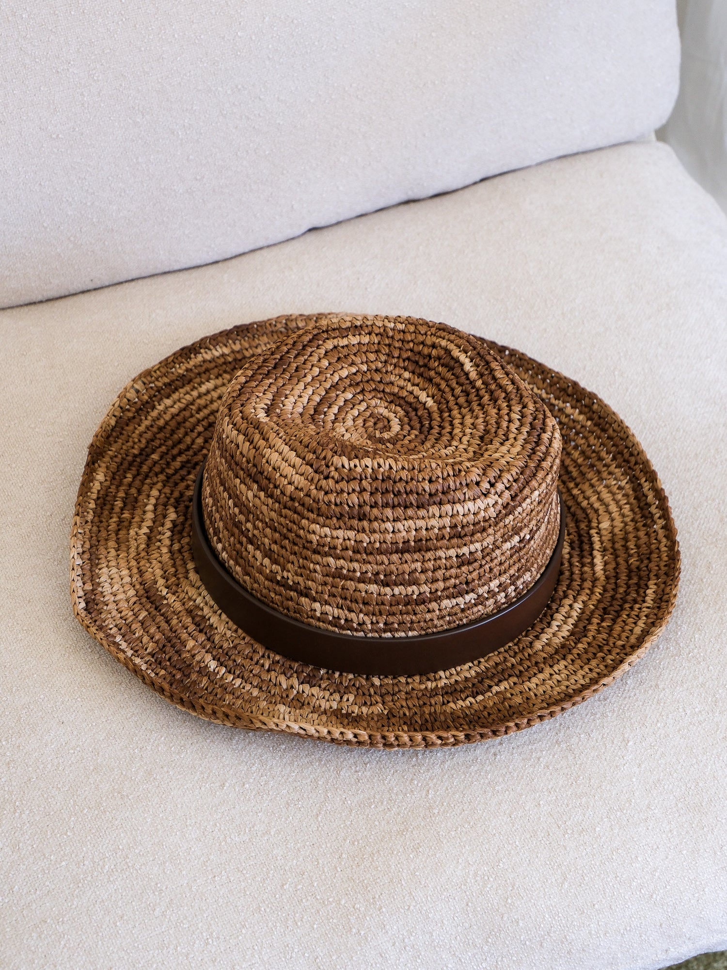 'VLogo' Straw Fedora Hat, Size L