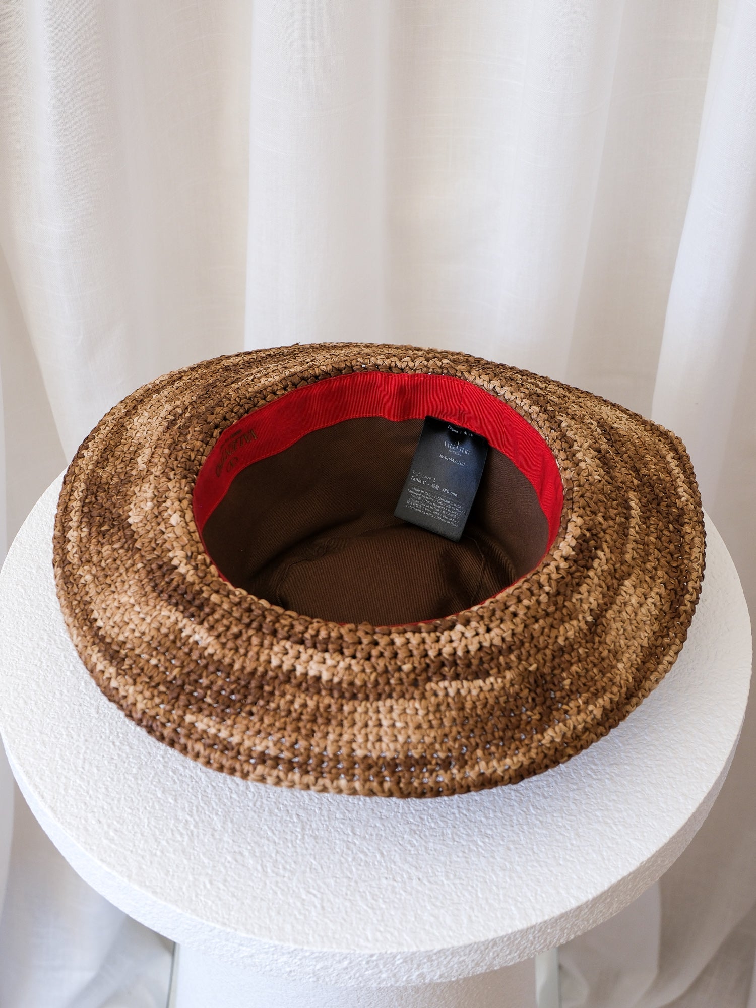 'VLogo' Straw Fedora Hat, Size L