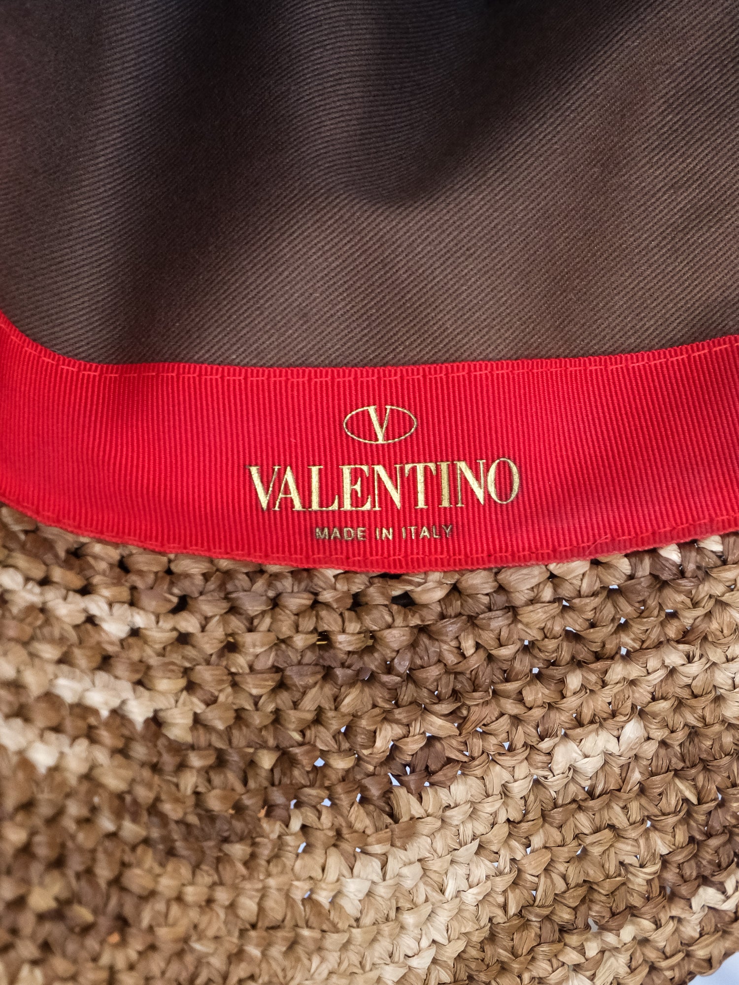 'VLogo' Straw Fedora Hat, Size L