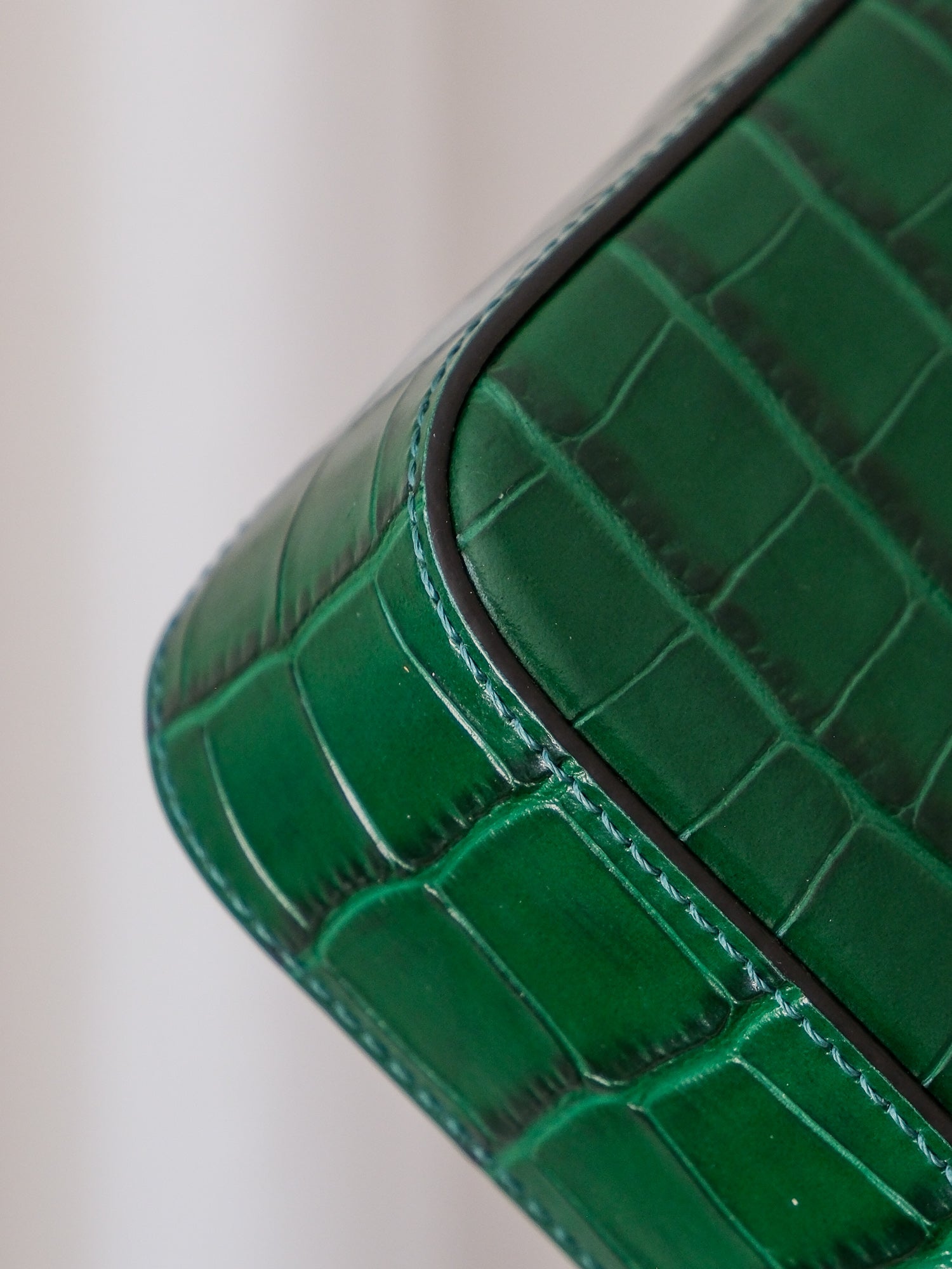 'Mini C' Croc-Embossed Leather Crossbody Bag