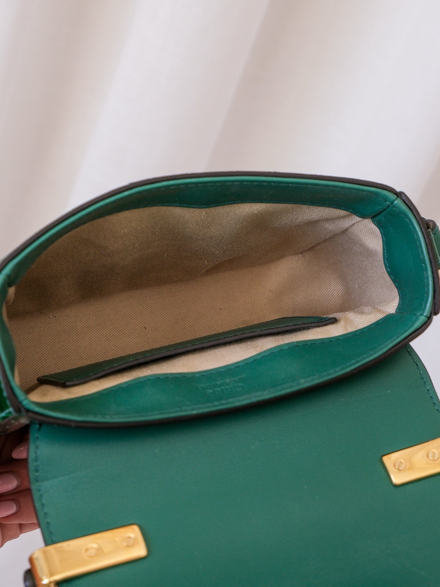'Mini C' Croc-Embossed Leather Crossbody Bag