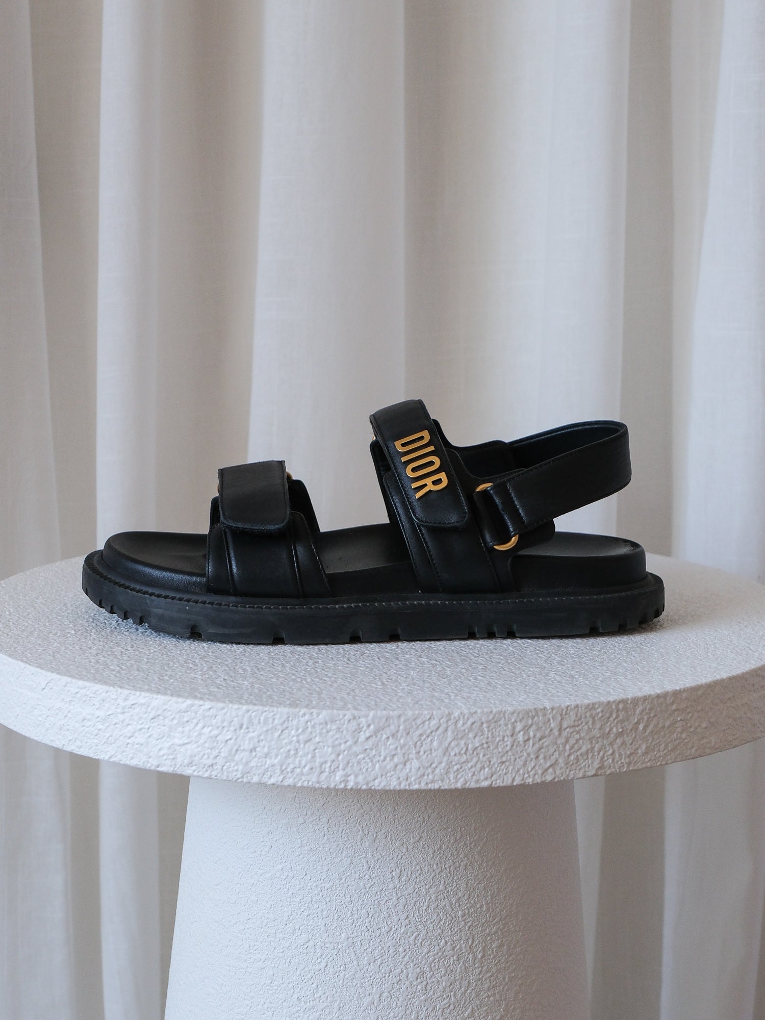 'Dioract' Lambskin Leather Sandals, Size 38