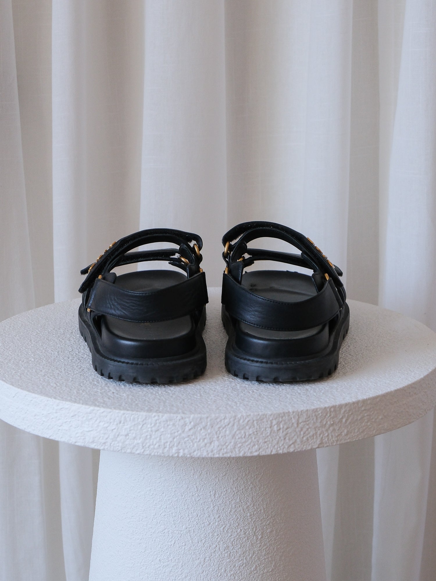 'Dioract' Lambskin Leather Sandals, Size 38