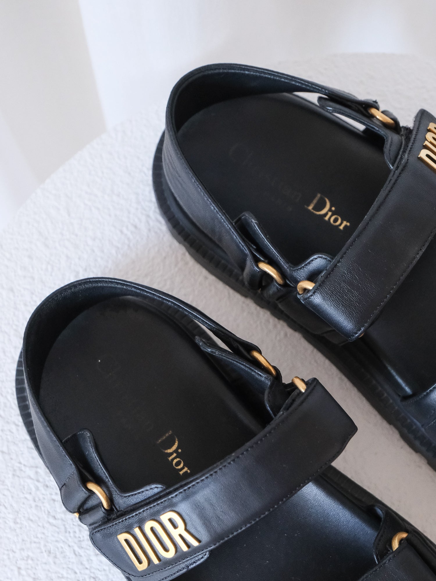 'Dioract' Lambskin Leather Sandals, Size 38