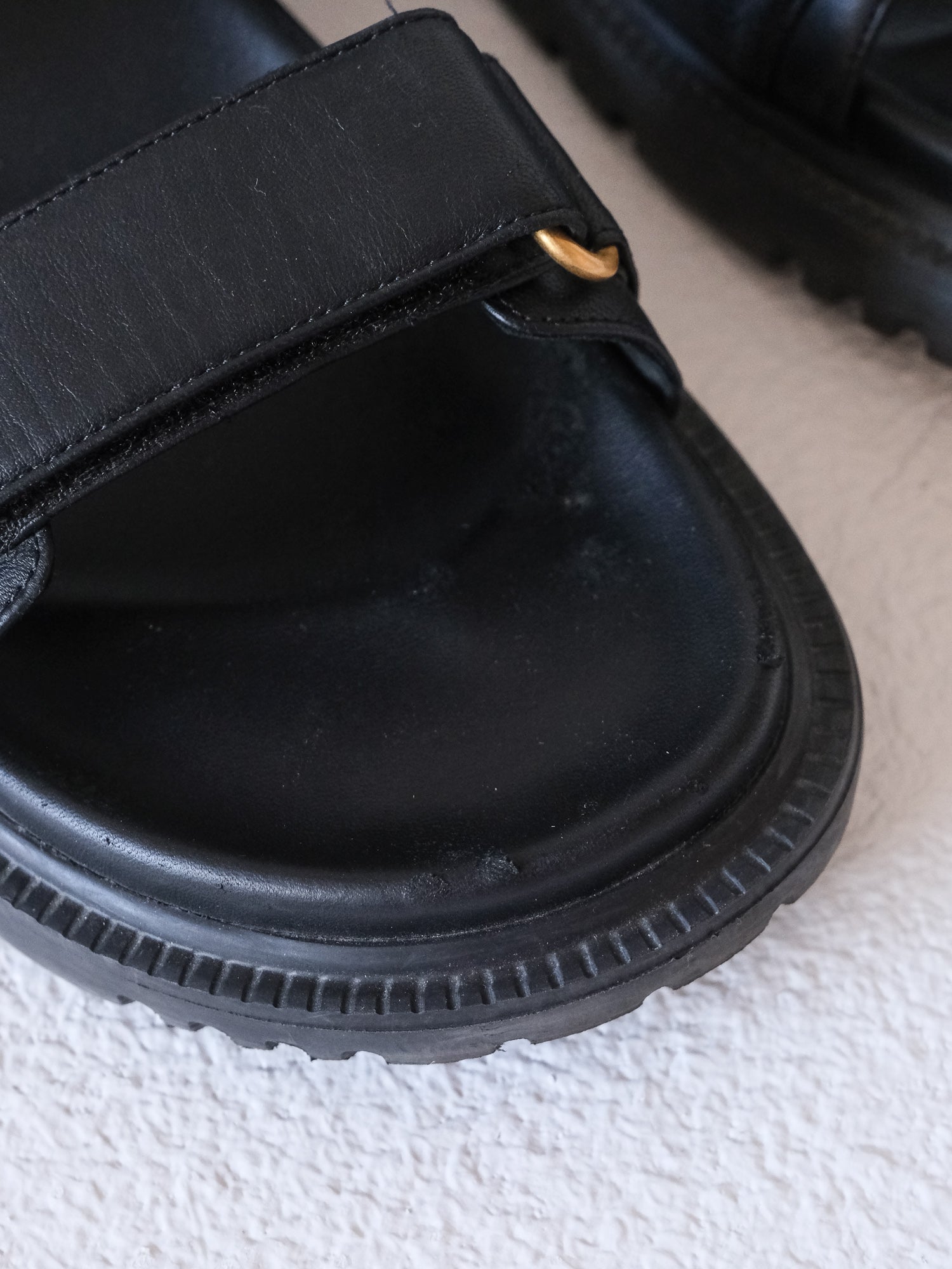 'Dioract' Lambskin Leather Sandals, Size 38
