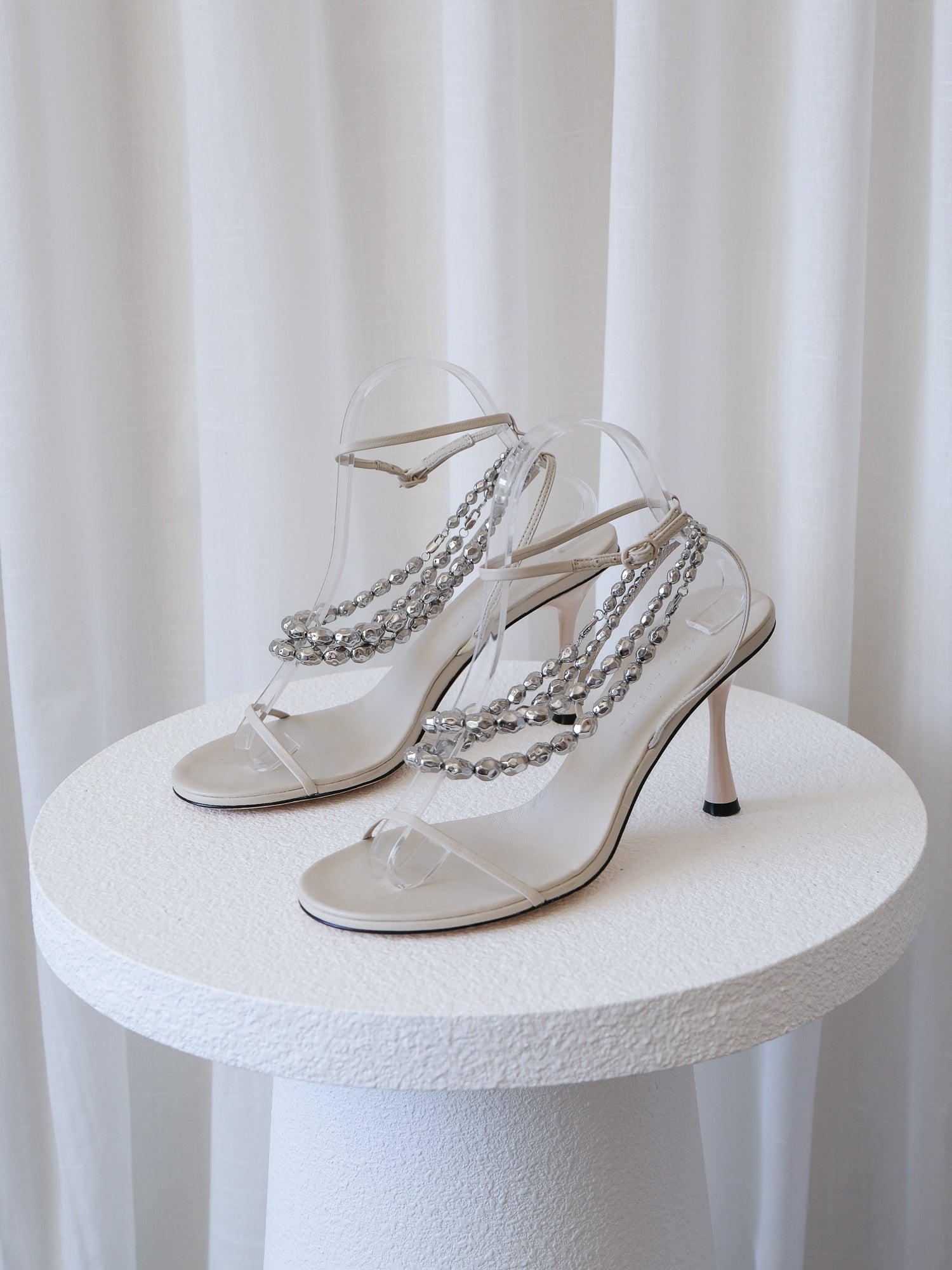 'Trinket 90' Nappa Leather Heels, Size 38
