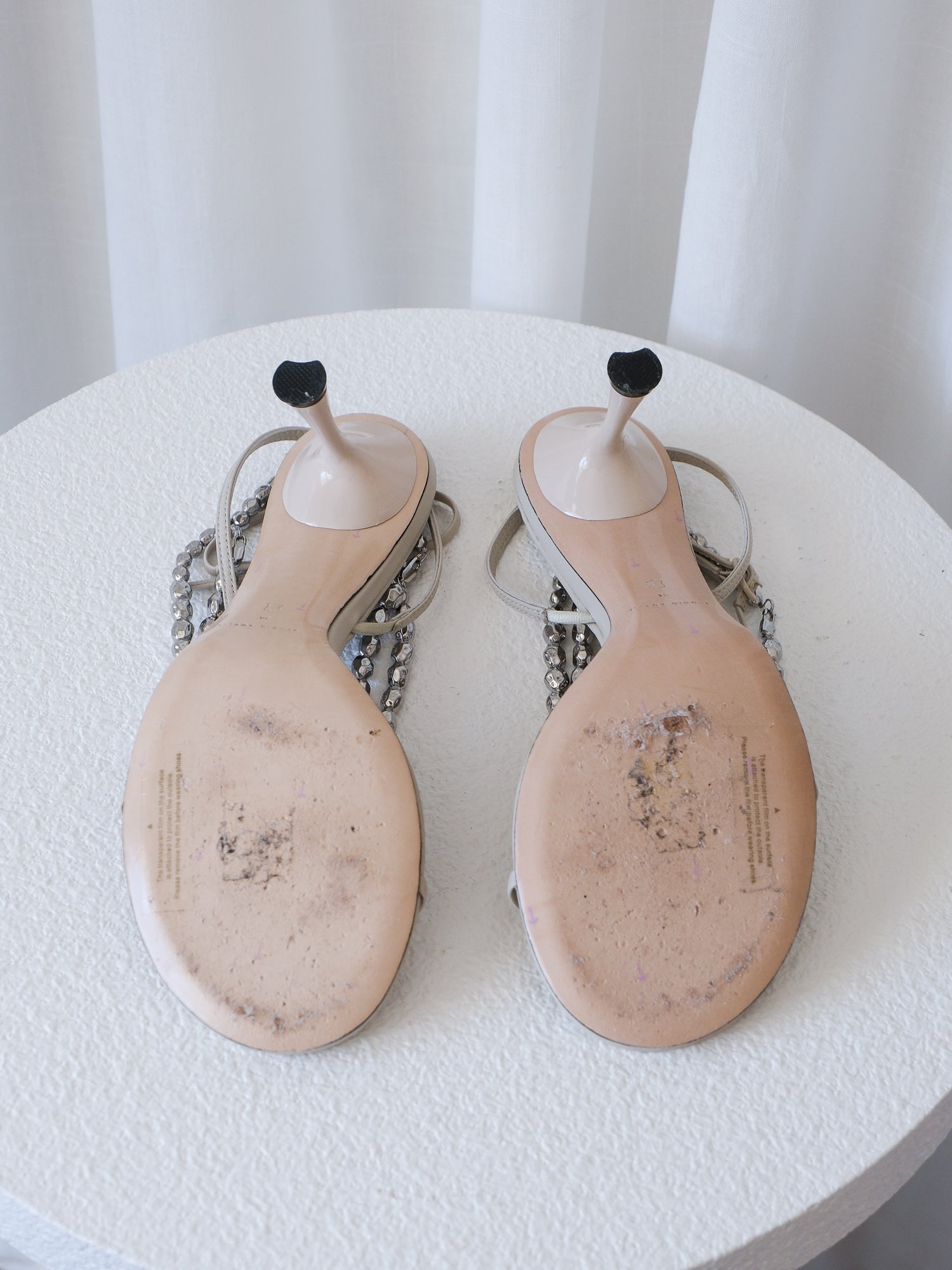 'Trinket 90' Nappa Leather Heels, Size 38