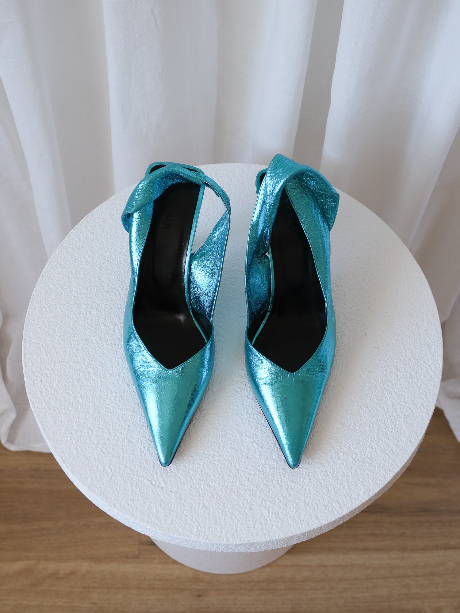 'Yasha' Metallic Slingback Pumps, Size 38