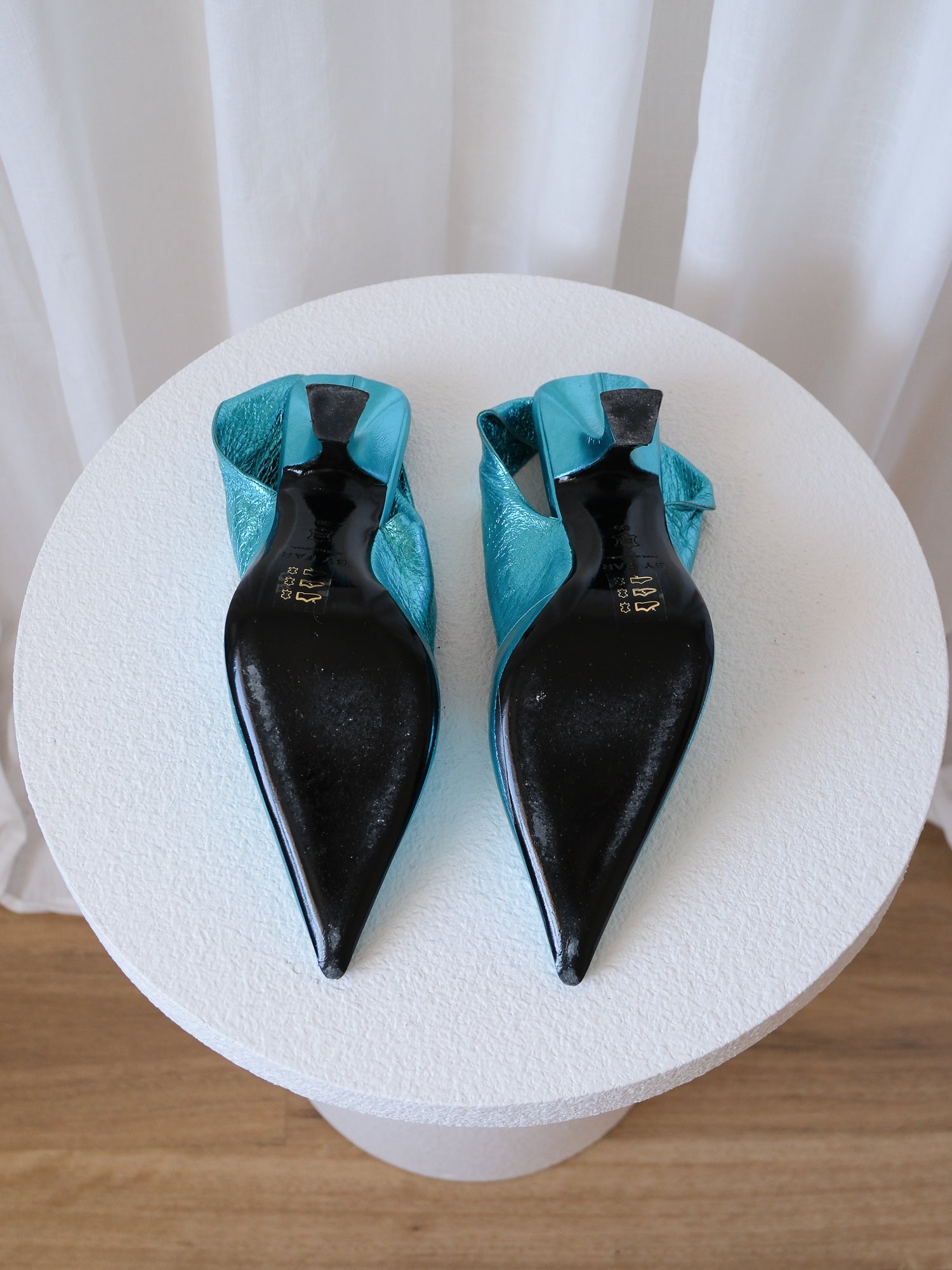 'Yasha' Metallic Slingback Pumps, Size 38